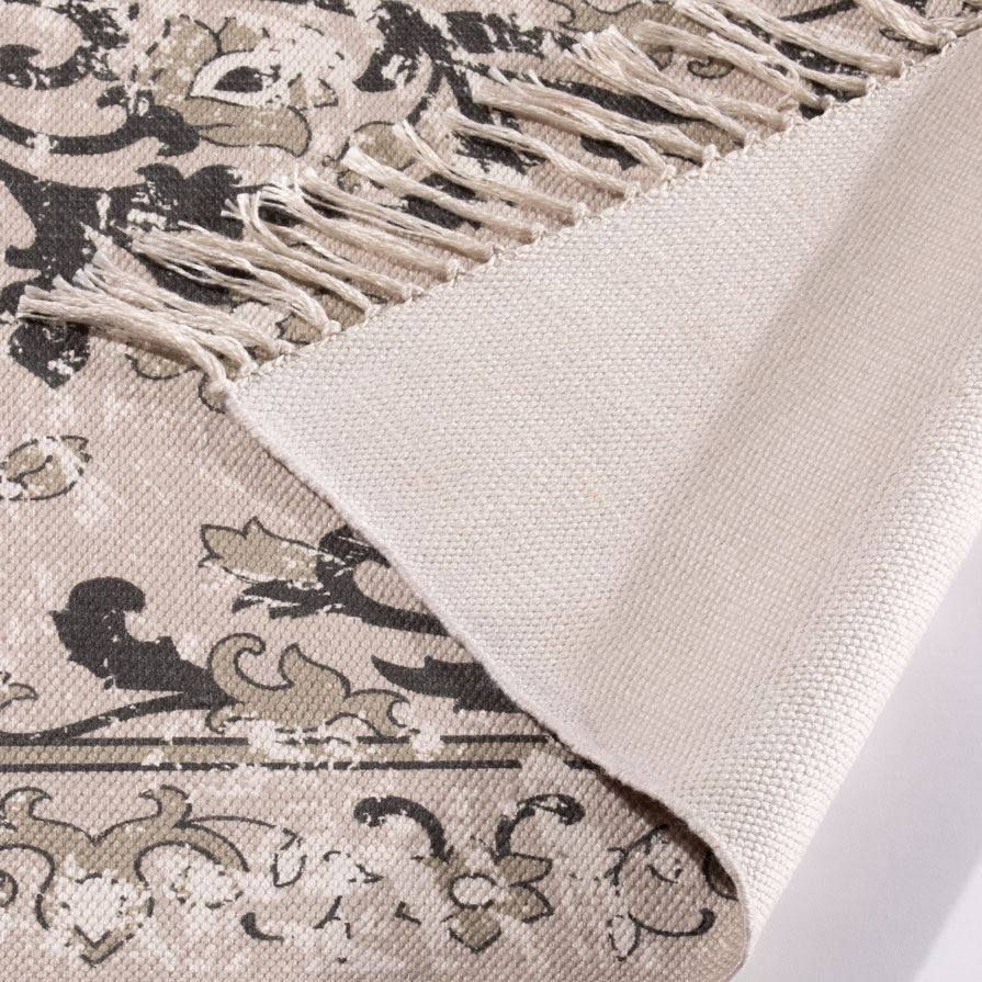 Kew Antique Printed 120x170cm Mauve Rug with Tassel - Esselle Home