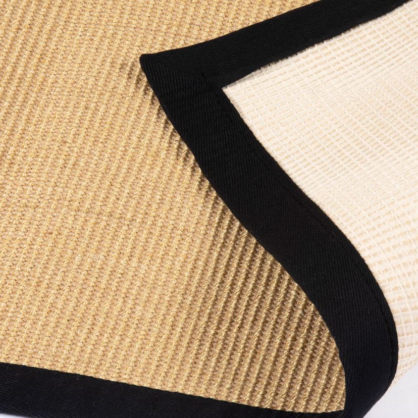 Swinton Sisal Jute Boucle Black Rug - Esselle Home