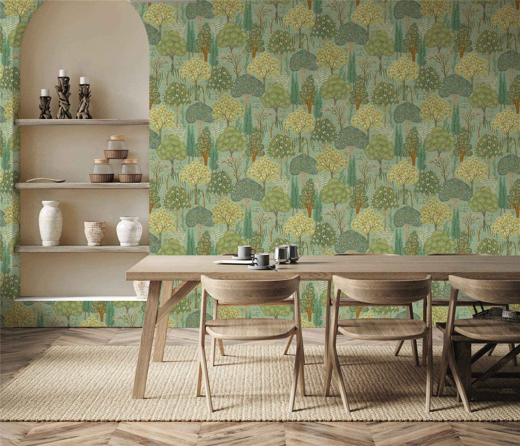 Persian Oasis Sage Green Wallpaper