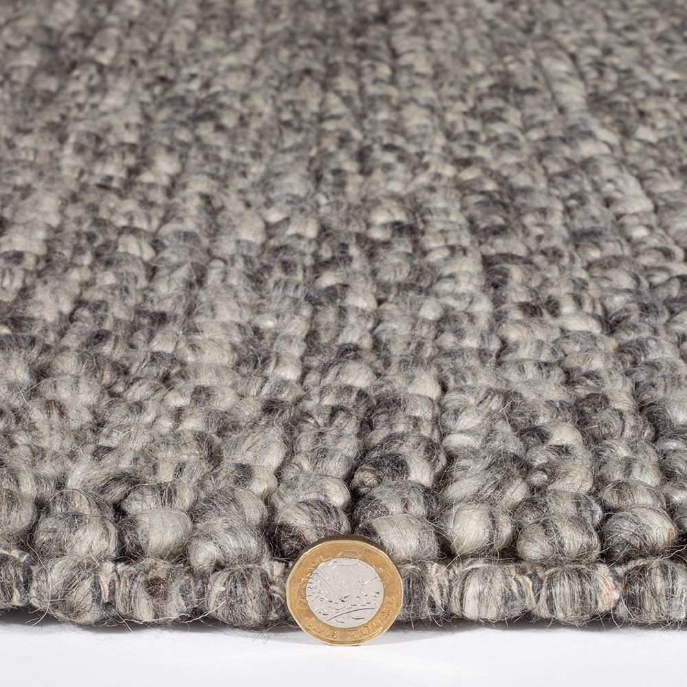 Delilah Mottled Wool Pebble Grey Rug 200x290cm