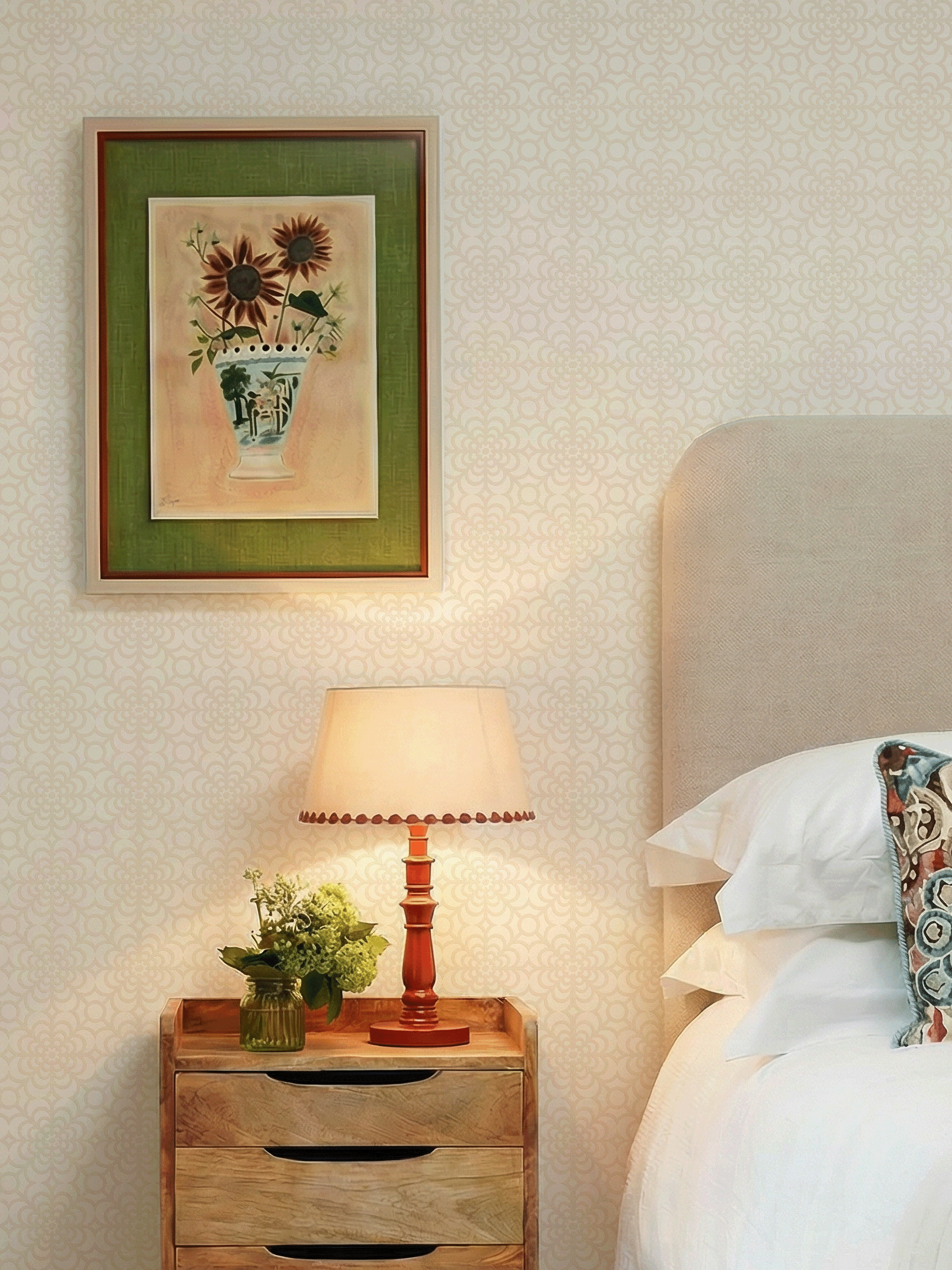 RHS Dandy Floral Ivory Wallpaper - Esselle Home