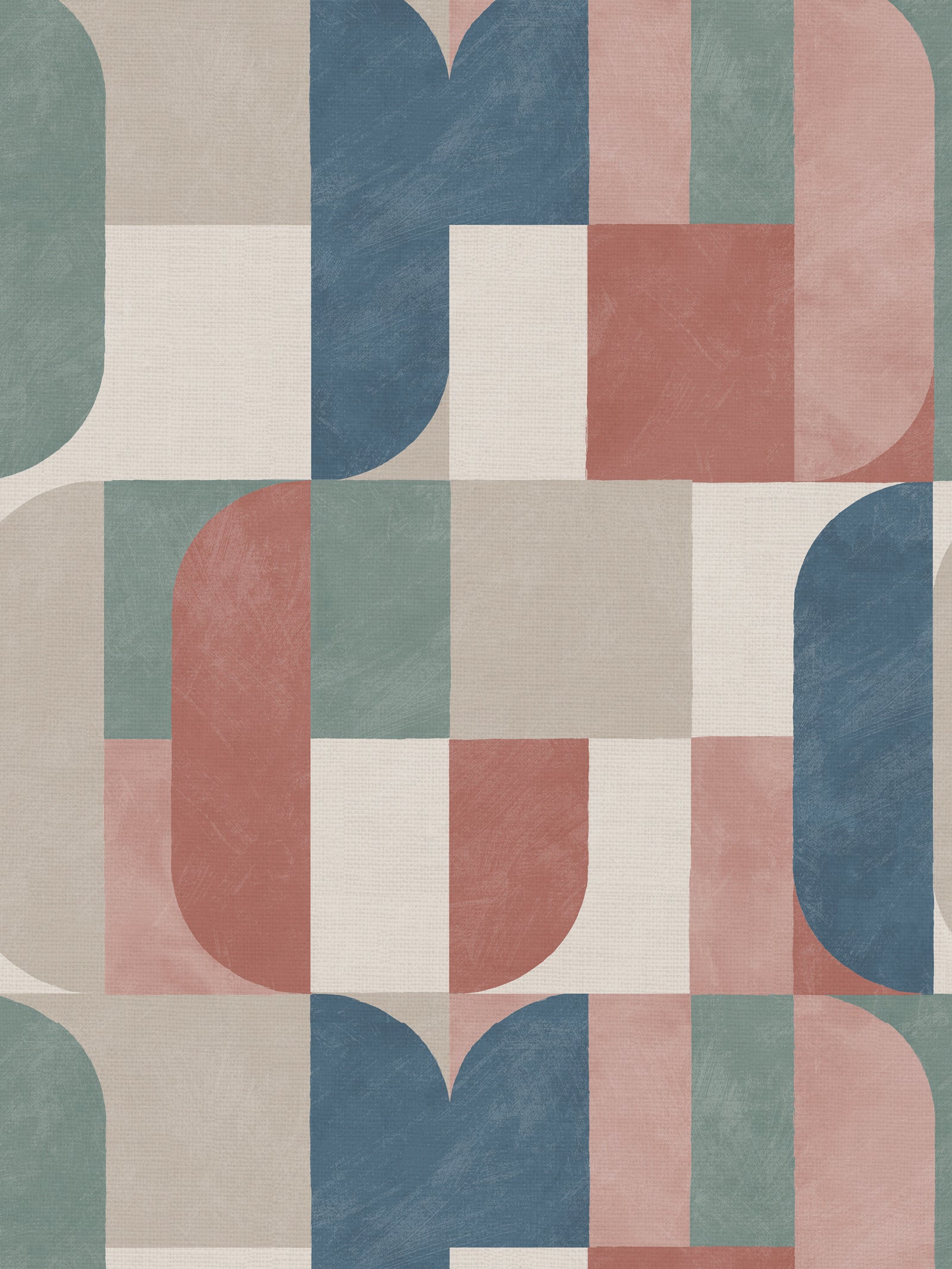 Atton Salmon / Teal Wallpaper - Esselle Home