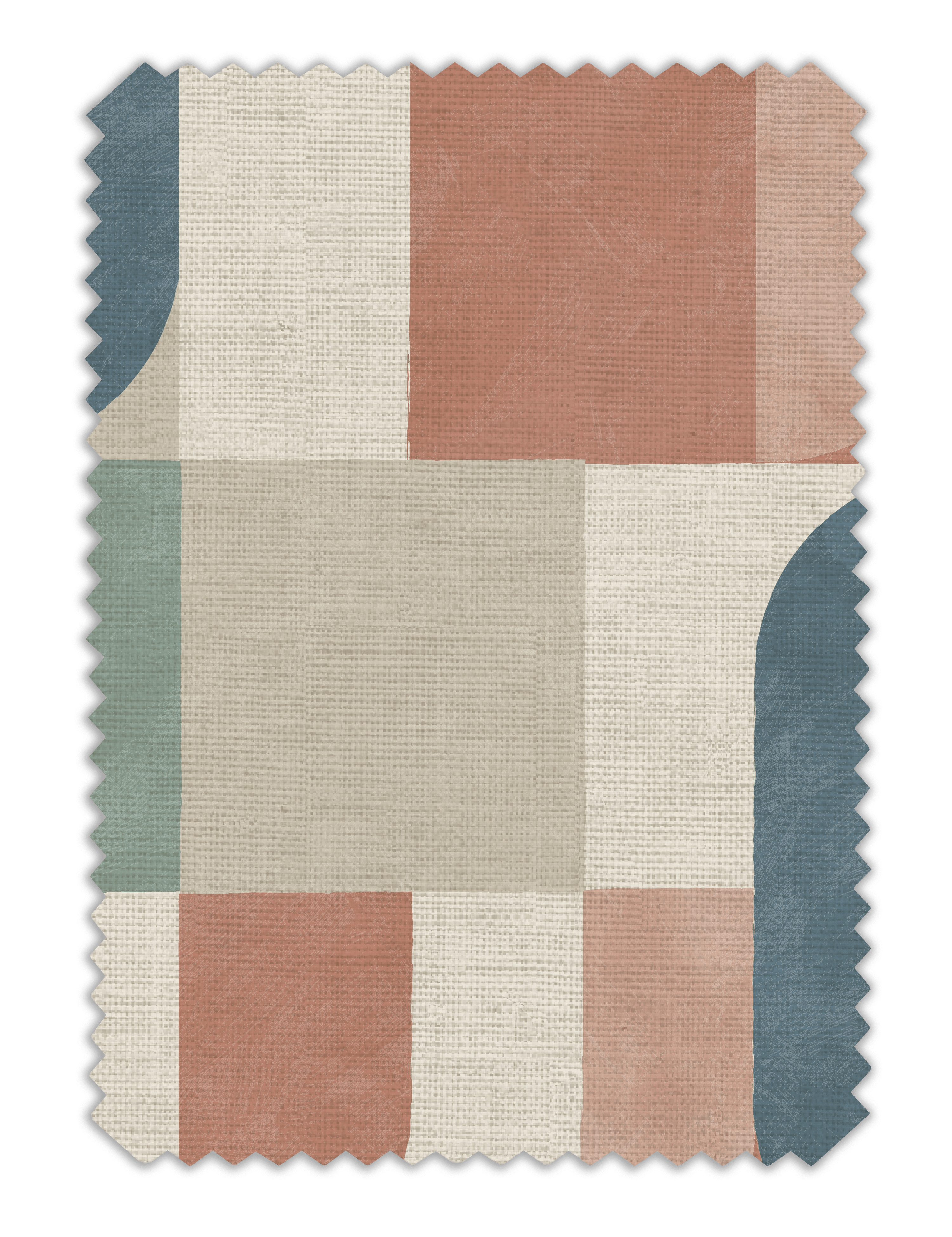 Atton Salmon / Teal Fabric