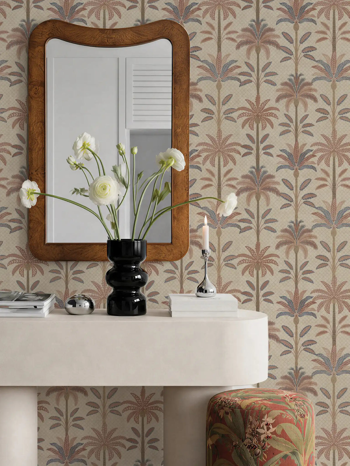 Solana Terracotta Palm | Tropical Leaf Wallpaper - Esselle Home