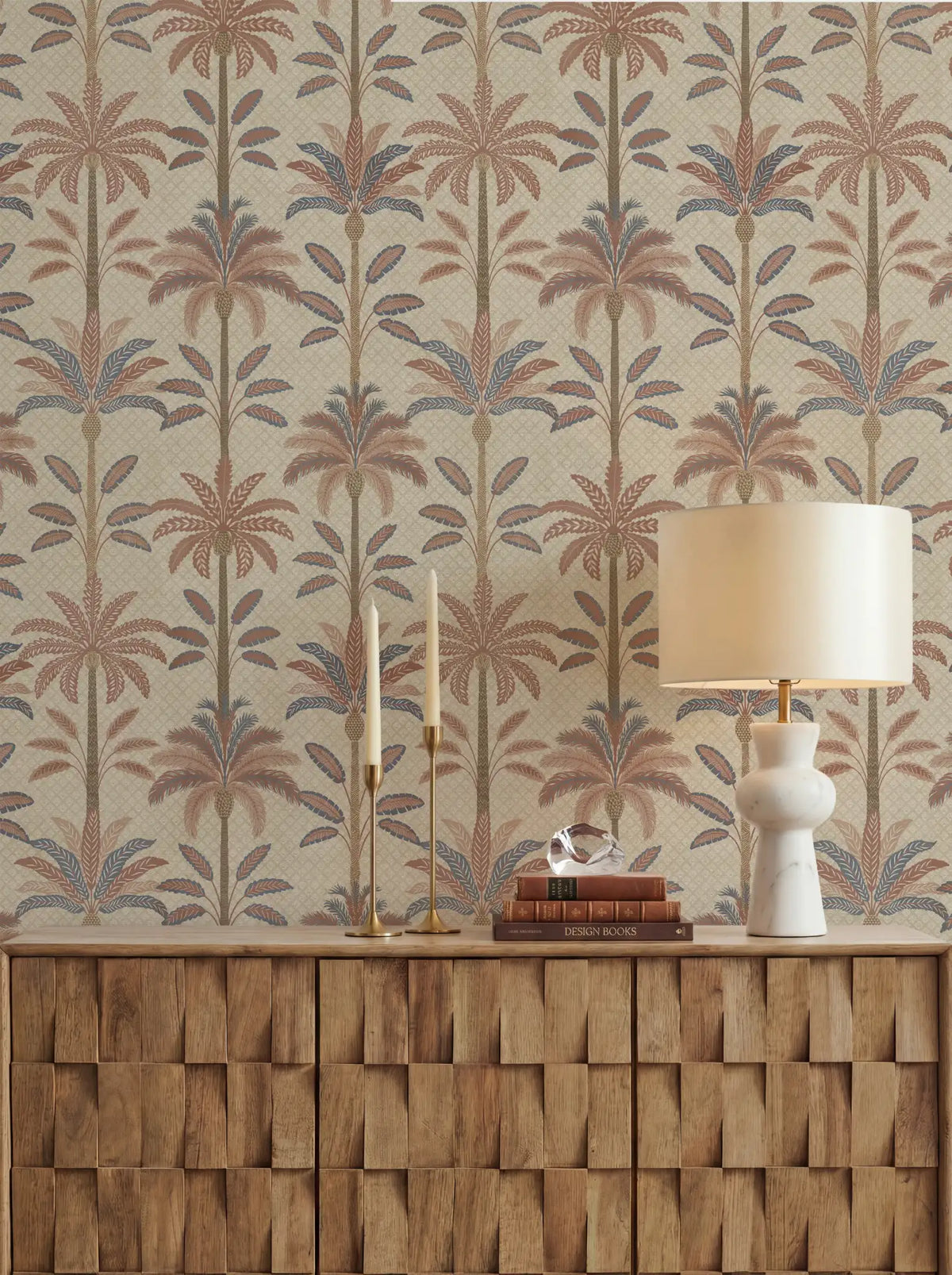 Solana Terracotta Palm | Tropical Leaf Wallpaper - Esselle Home