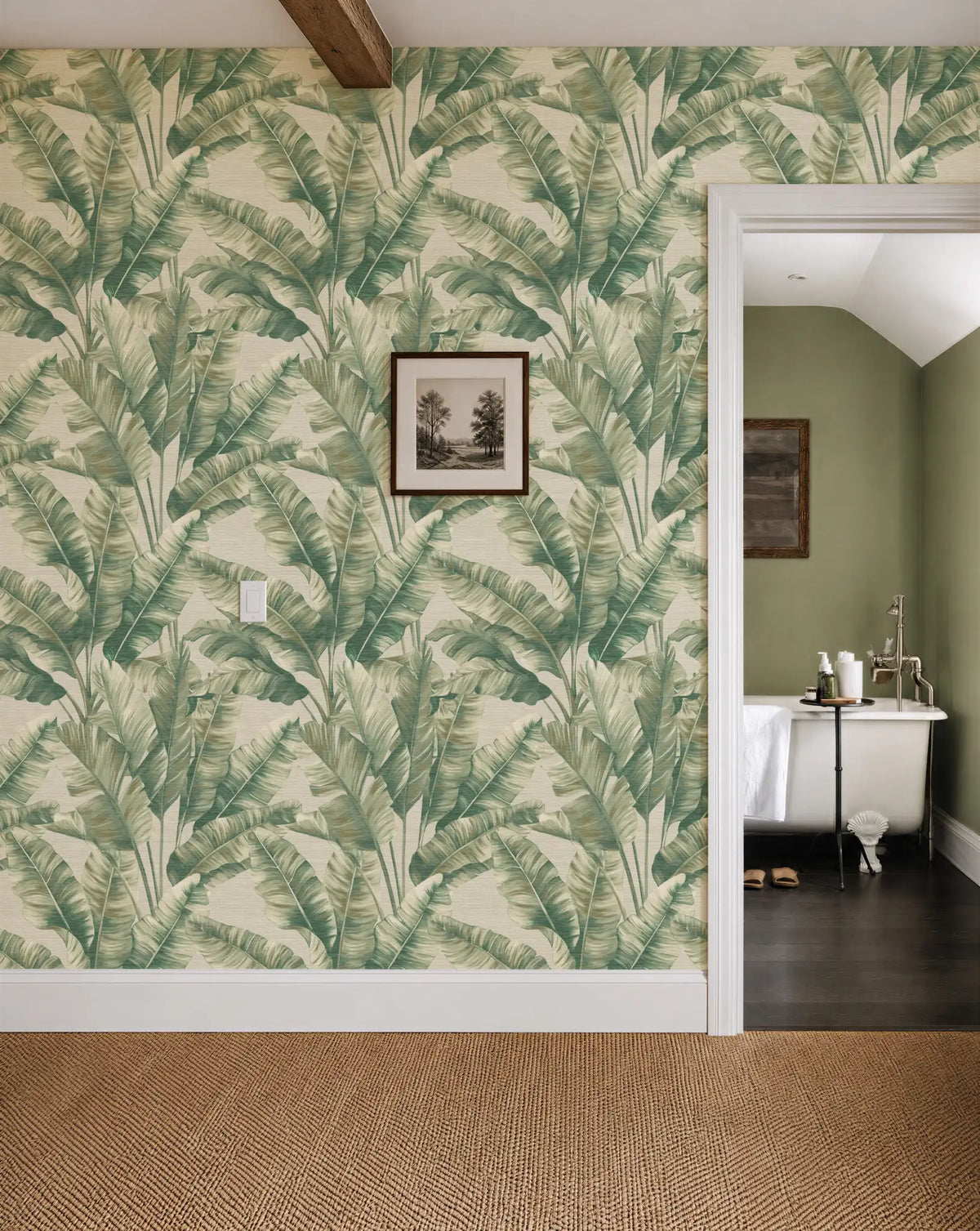 Wallpaper Canopy Green Palm | Botanical Leaf Wallpaper - Esselle Home