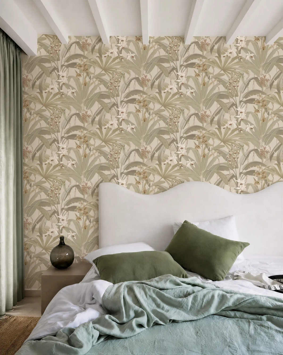 Saffron Cream & Sage Tropical | Leaf Jungle Wallpaper - Esselle Home