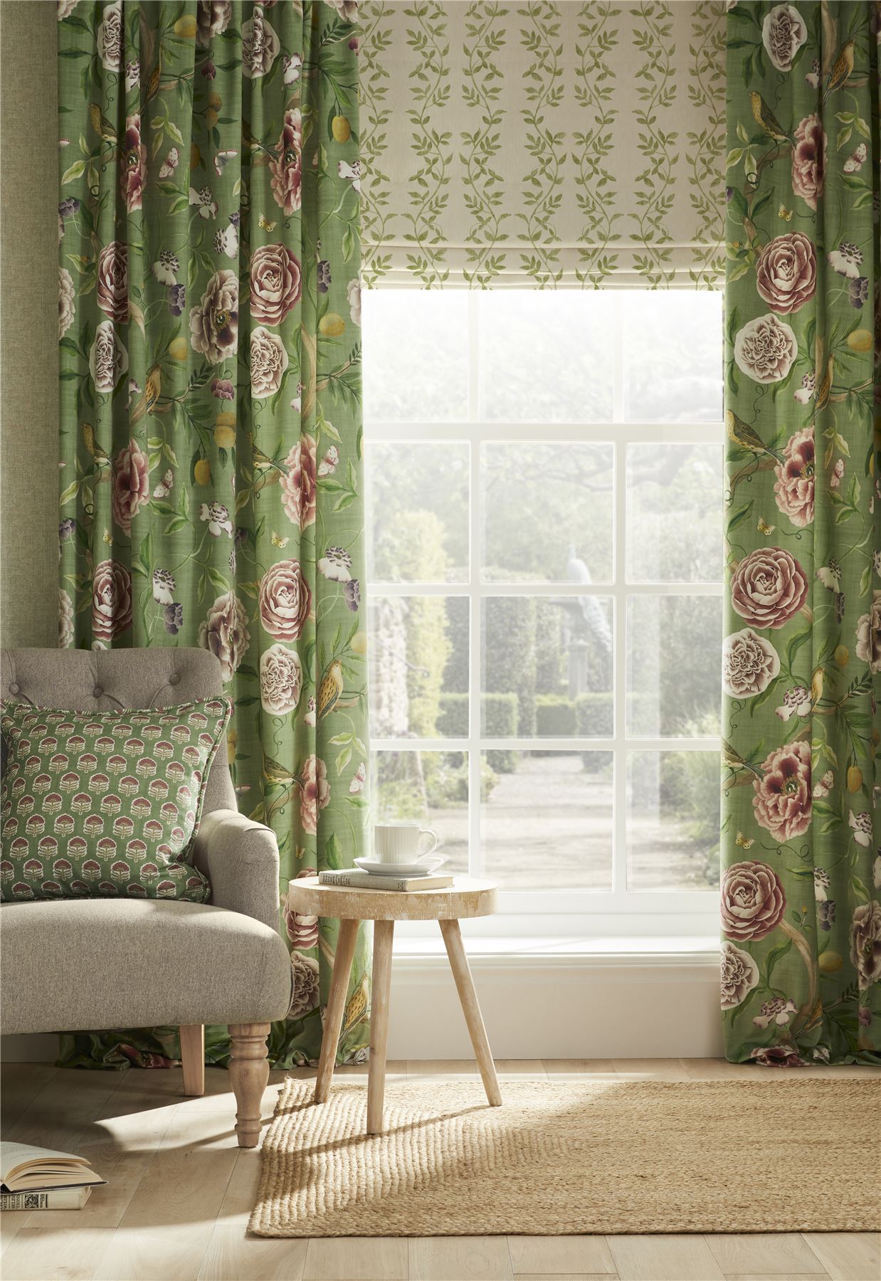 Botanic Vines Spring Green Fabric Cut Length