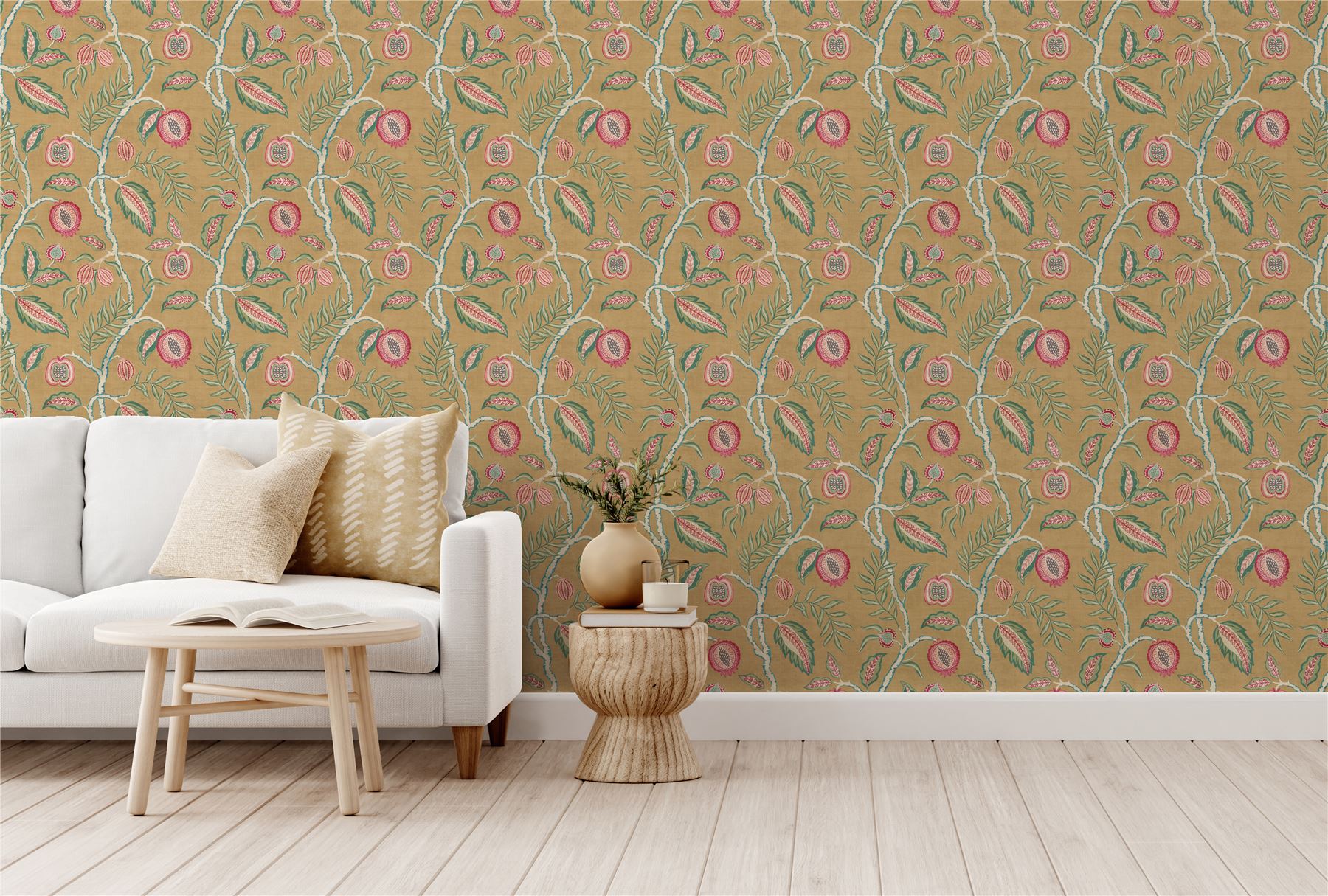 Fruits of Paradise Ochre Wallpaper