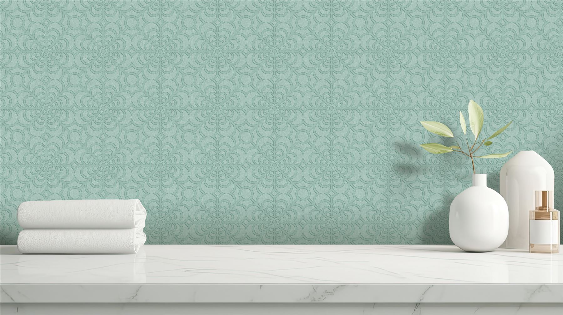 RHS Dandy Floral Soft Blue Wallpaper