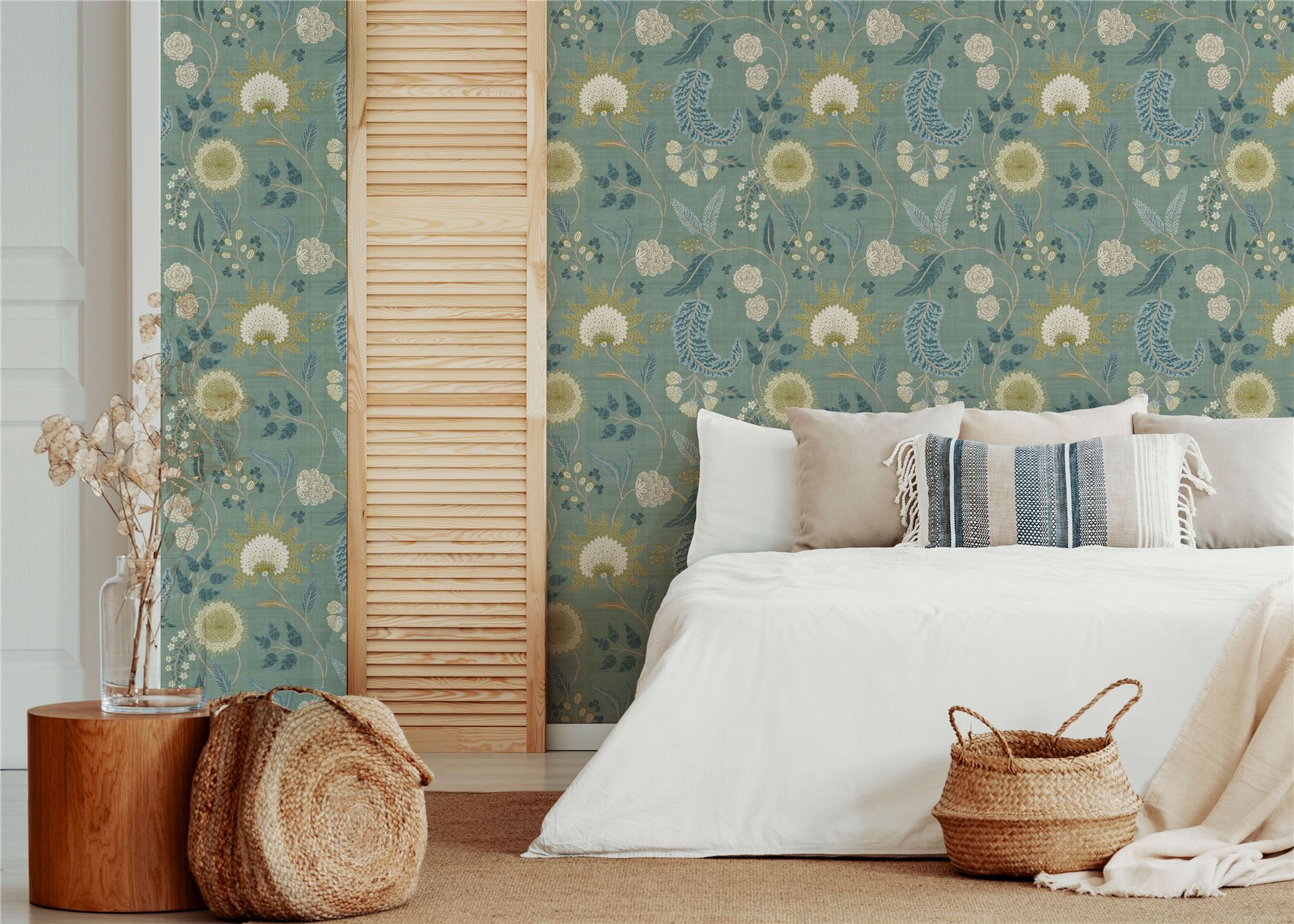 Fable Trail Seafoam Wallpaper - Esselle Home