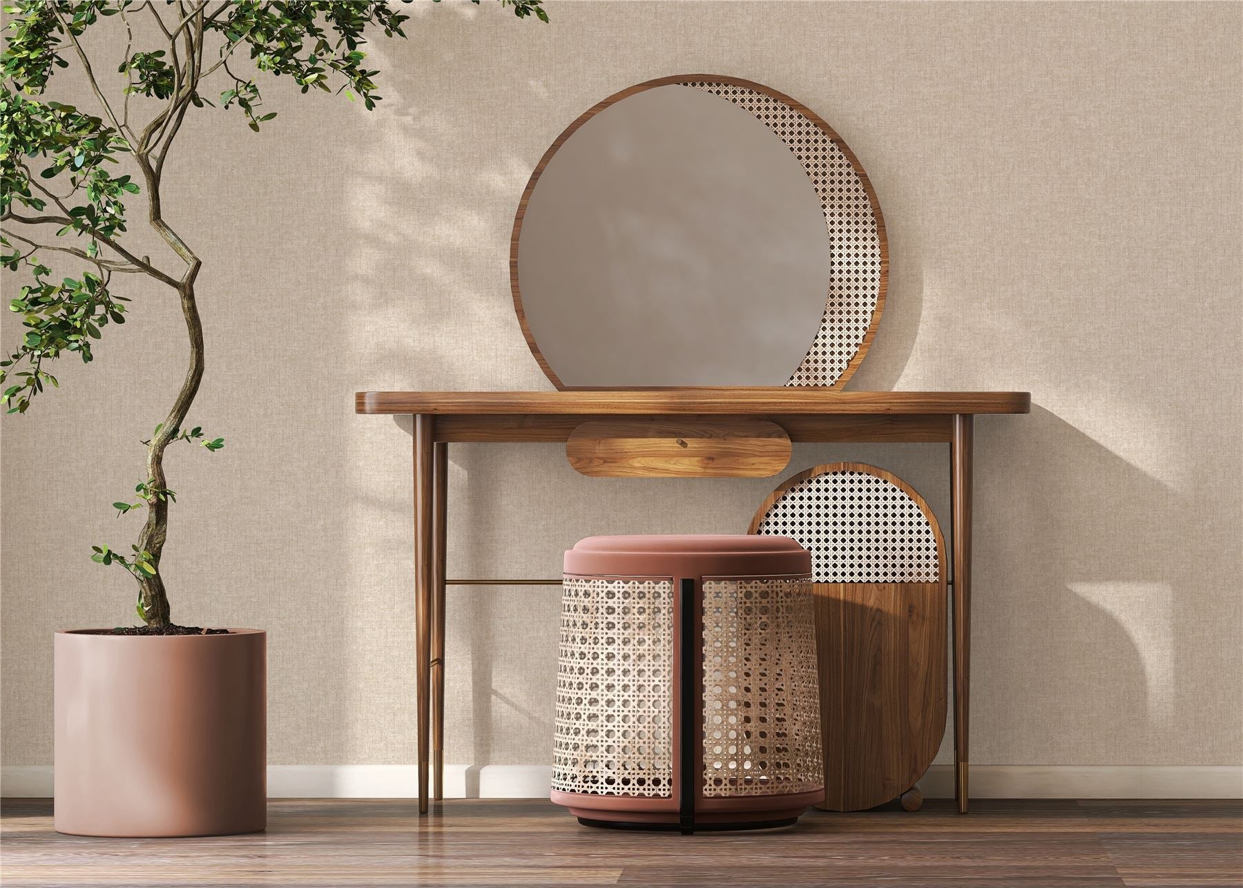 Artisan Weave Stone Wallpaper - Esselle Home