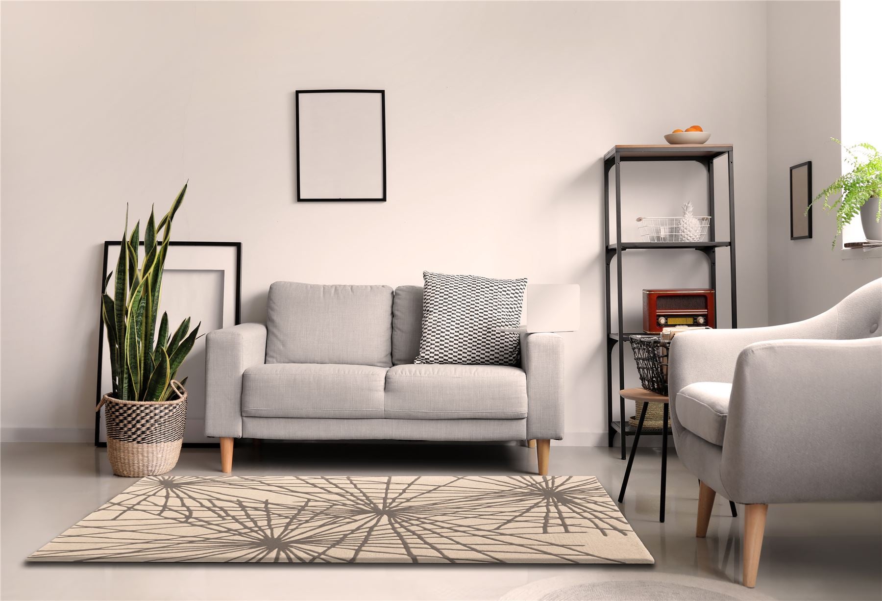 Aura Starburst Natural / Charcoal Rug