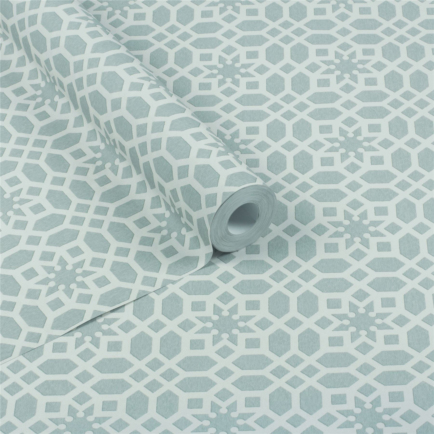 RHS Star Trellis Soft Blue Wallpaper