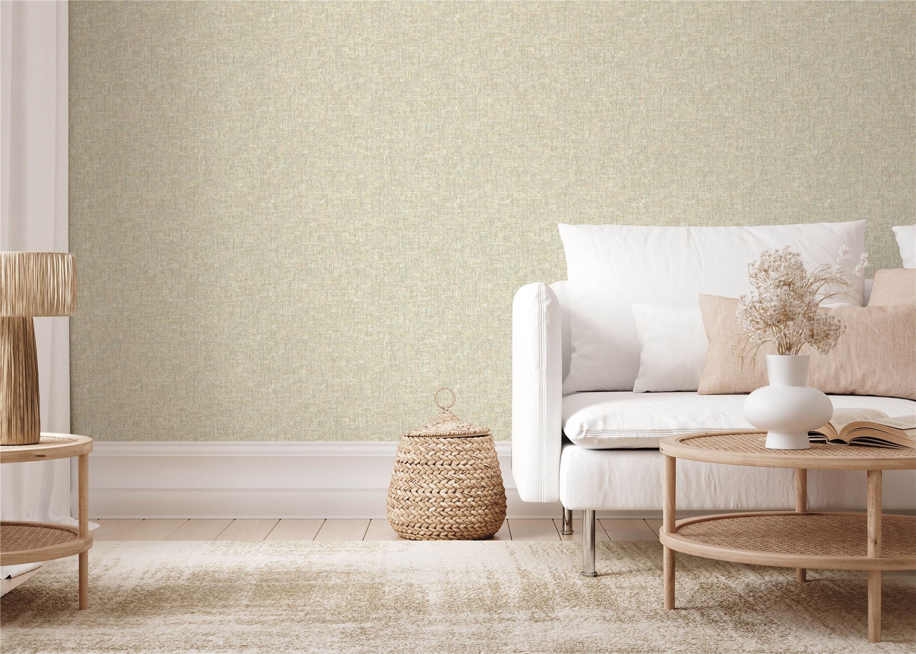 Artisan Weave Neutral/Citrus Wallpaper