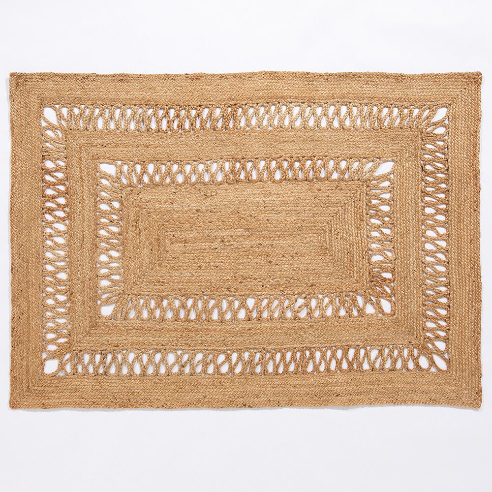 Castlefield Jute Braided Swirl 80x150cm Natural Rug