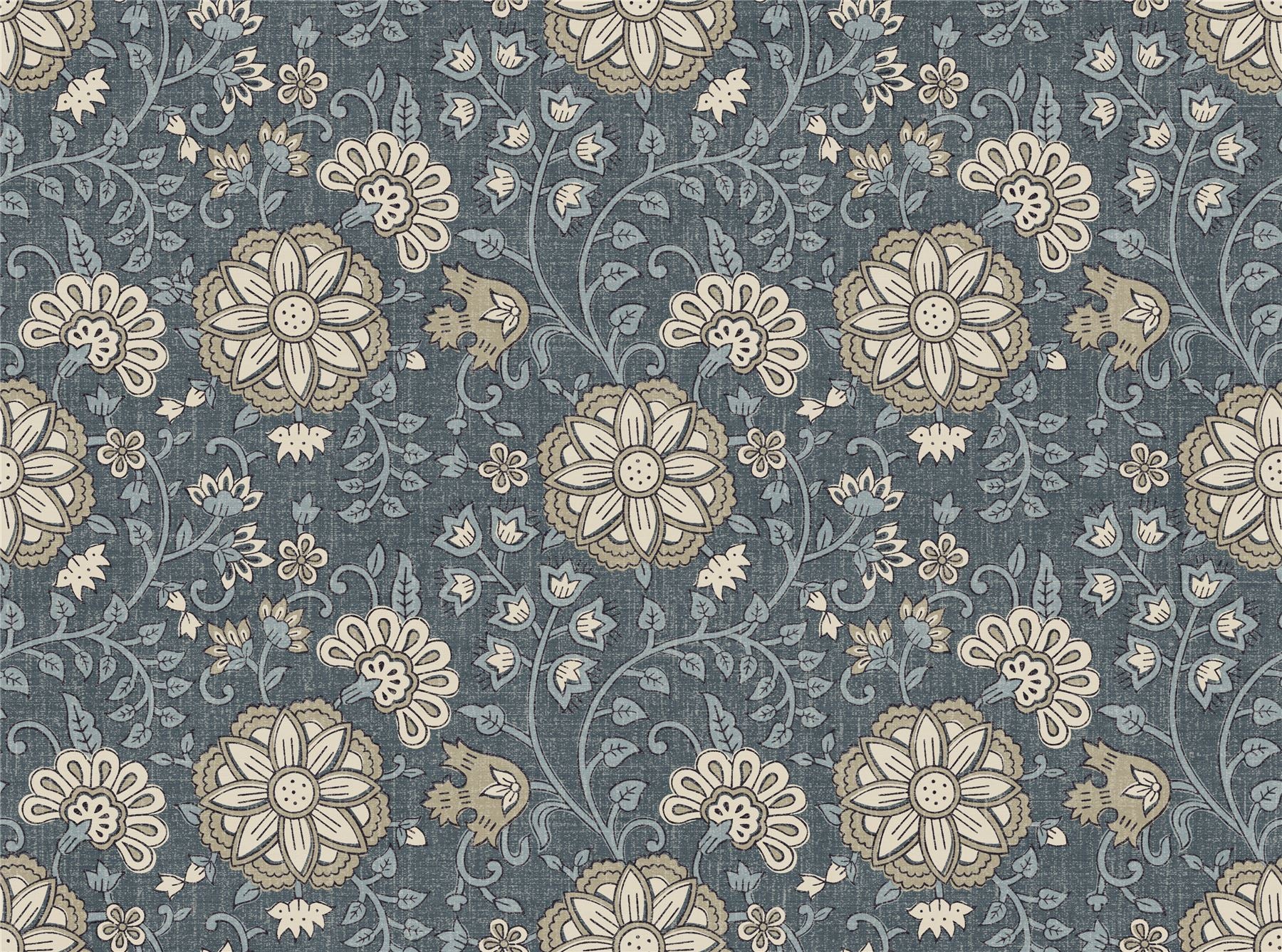 Lucien Trail Taupe/Navy Fabric Cut Length