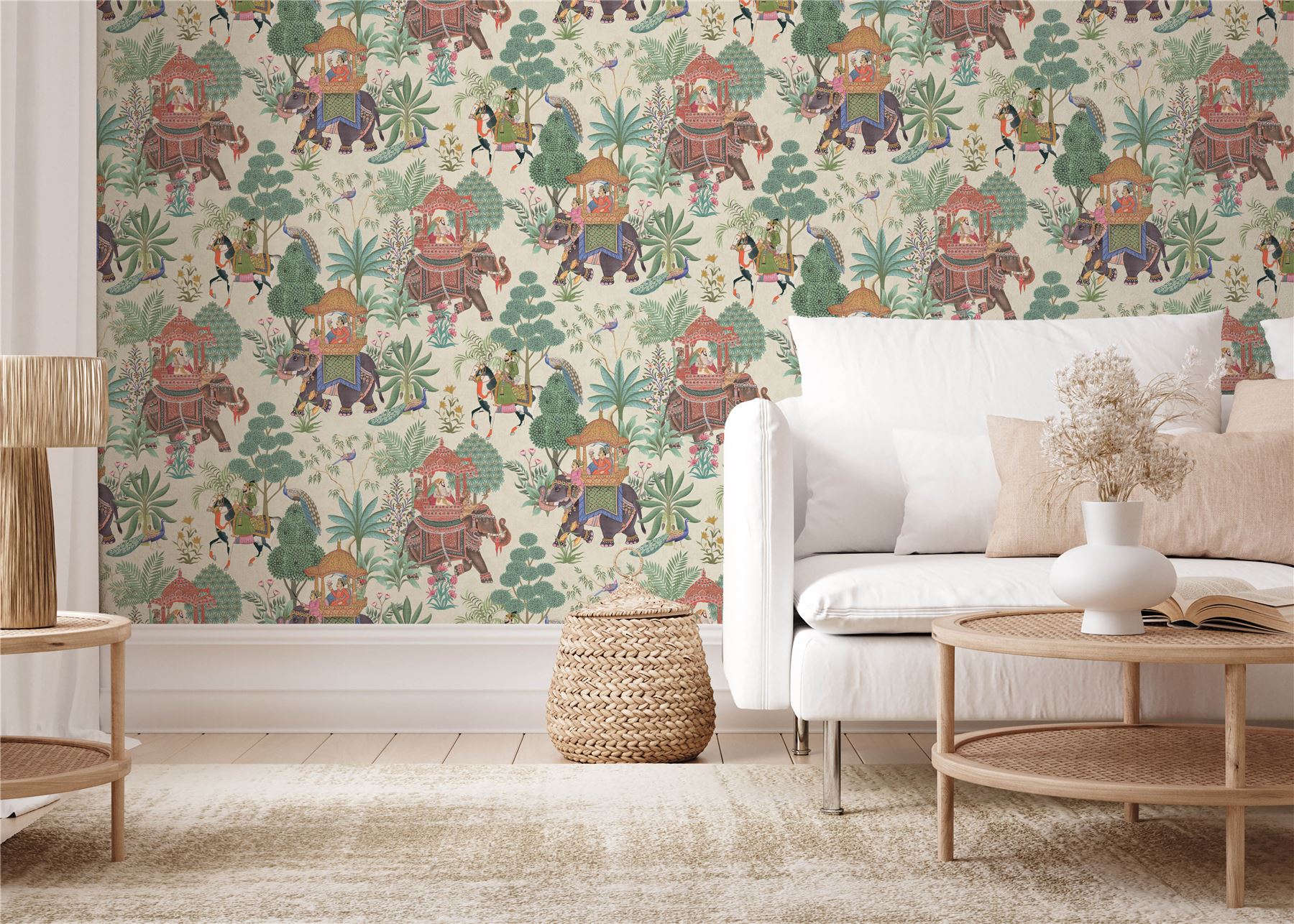 Emperor's Garden Stone Multicoloured Wallpaper - Esselle Home