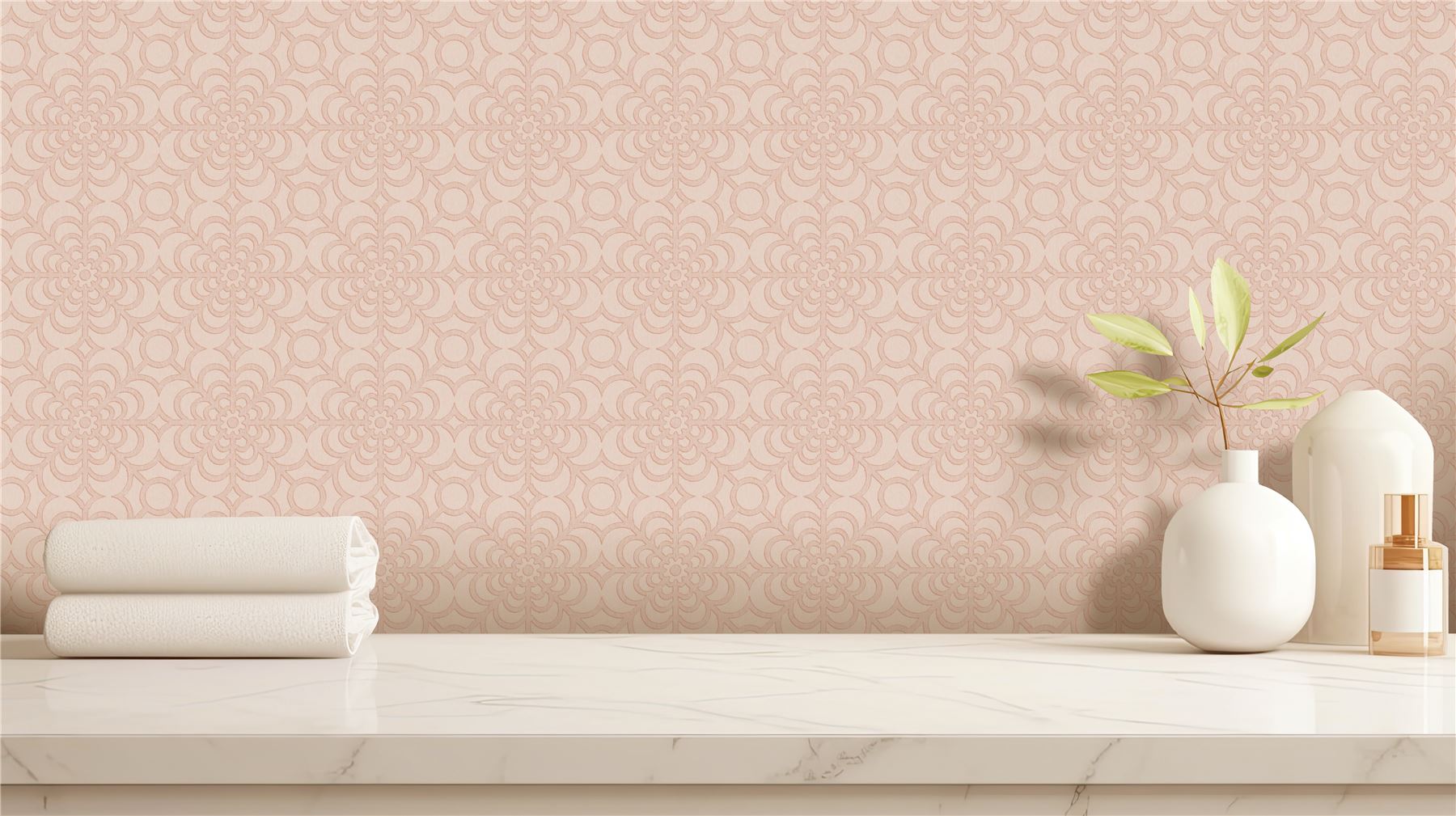 RHS Dandy Floral Blush Wallpaper - Esselle Home