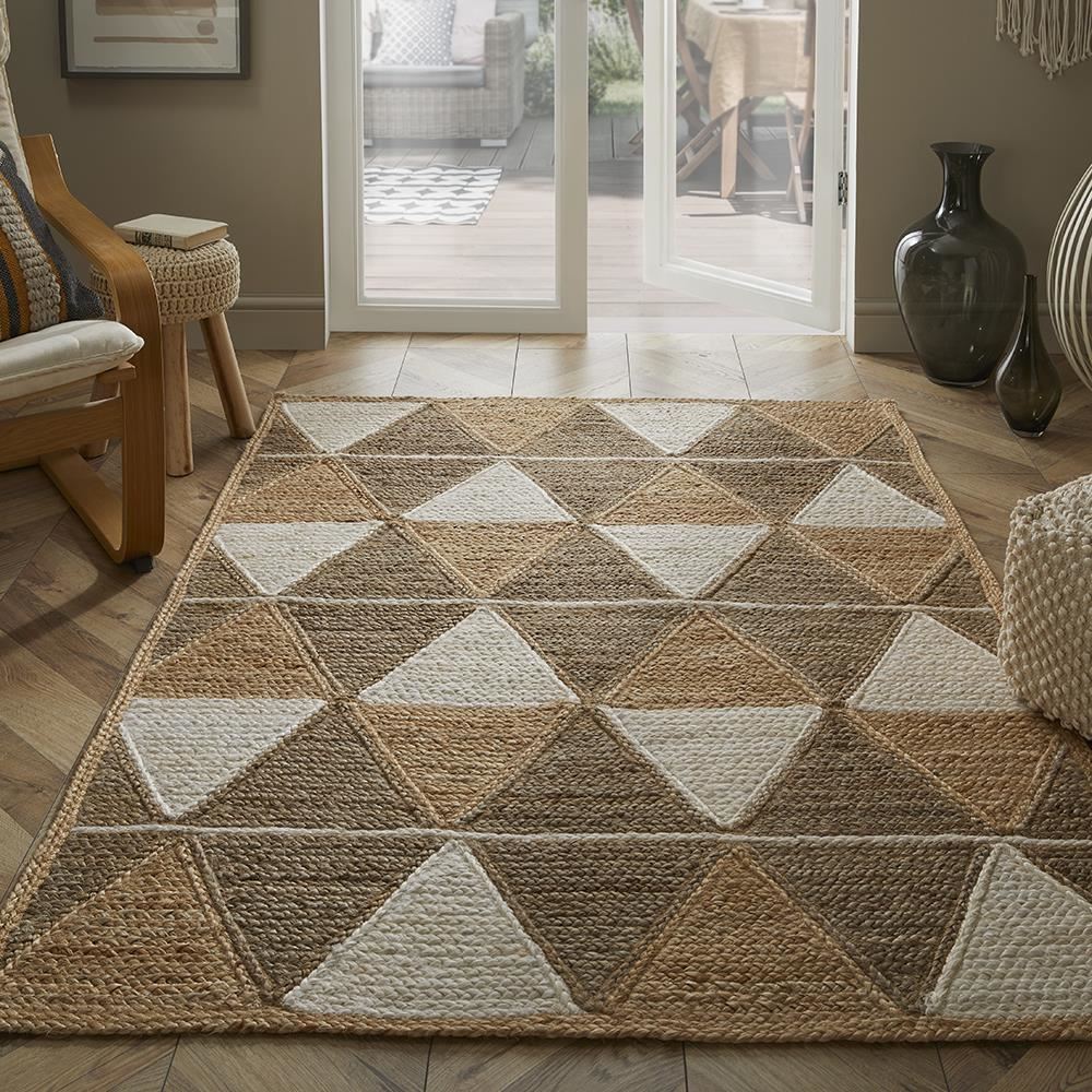 Prestbury Geo Handbraided 120x170cm Natural Rug - Esselle Home