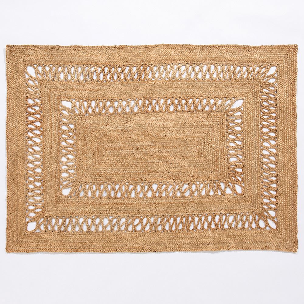 Castlefield Jute Braided Swirl 120x170cm Natural Rug
