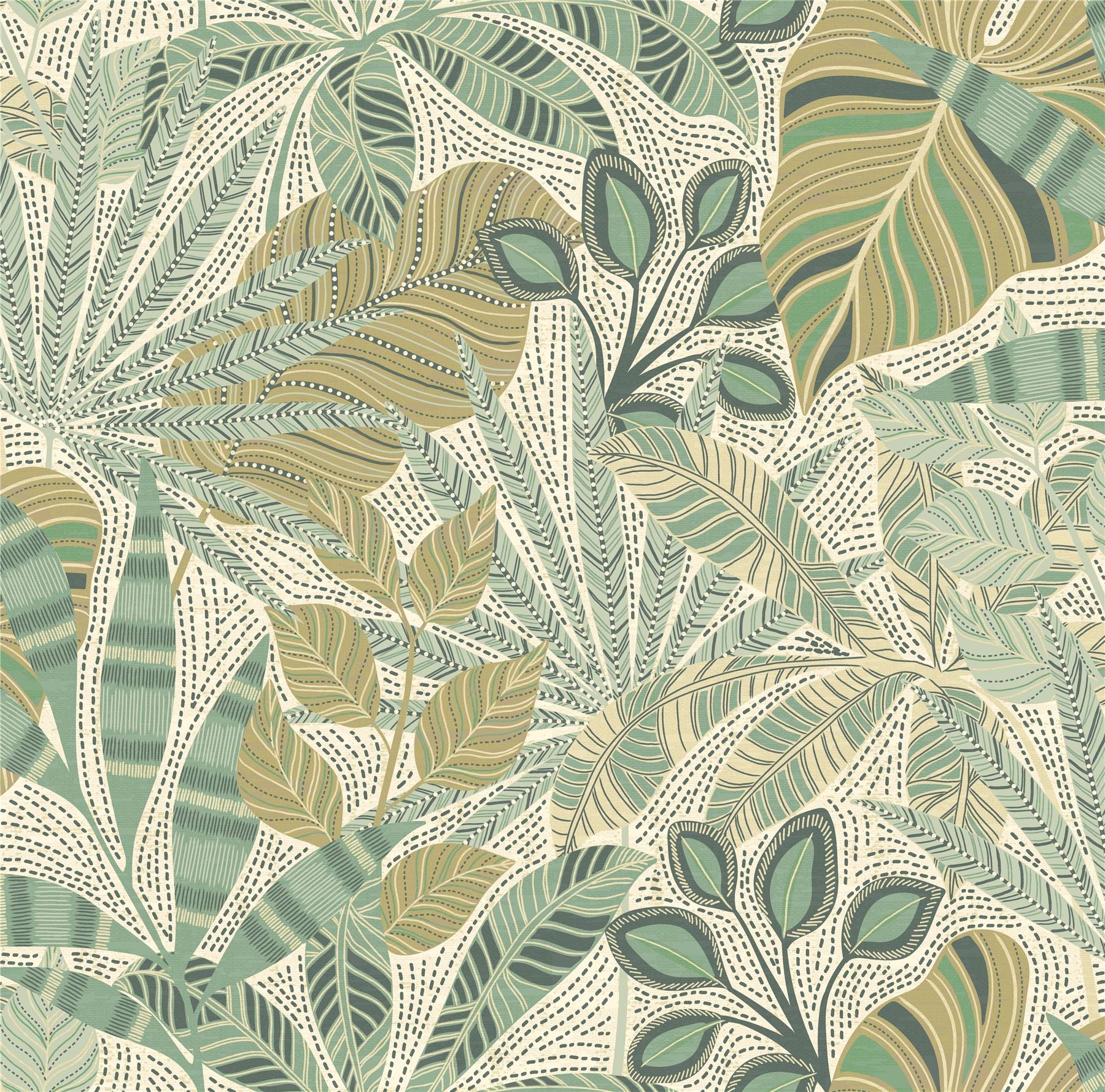 Kirra Leaf Citrus/Green Wallpaper