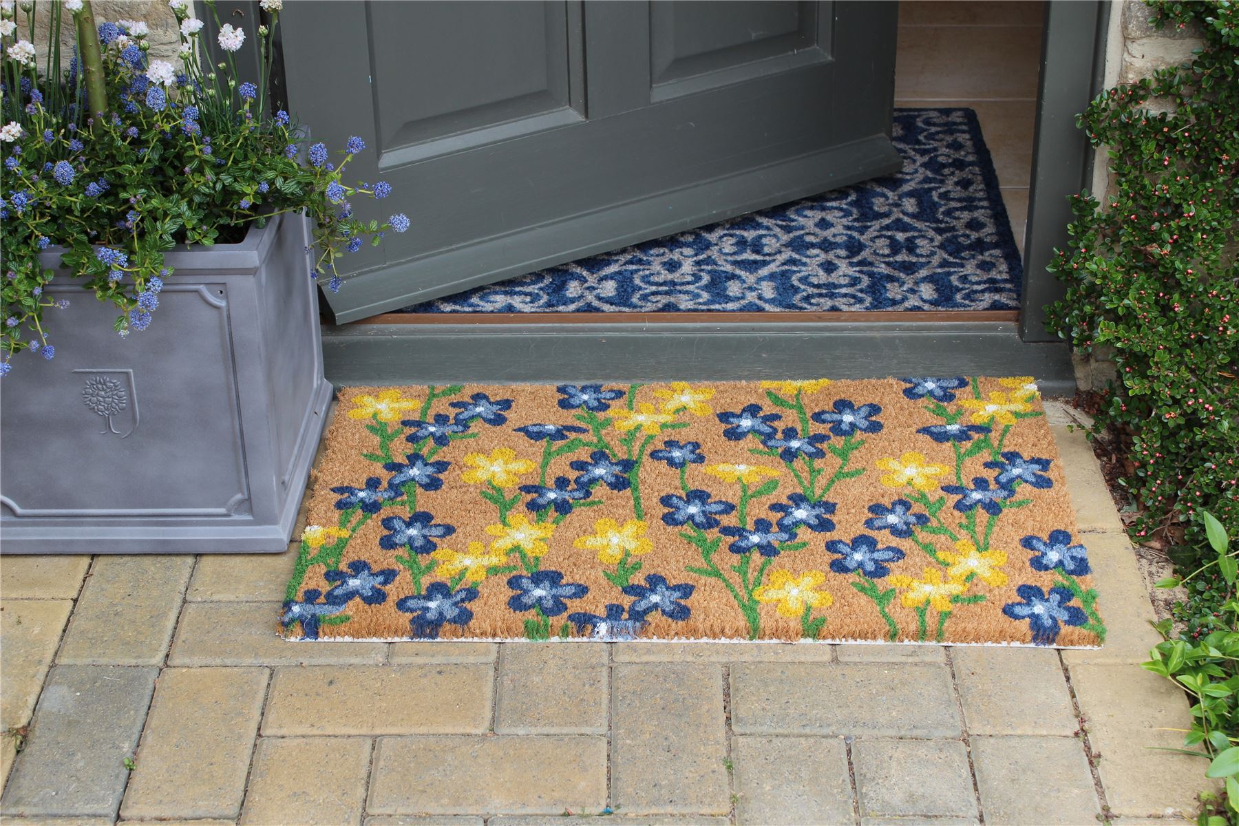 RHS Spring Flowers Door Mat Latex Backed 45 x 75cm
