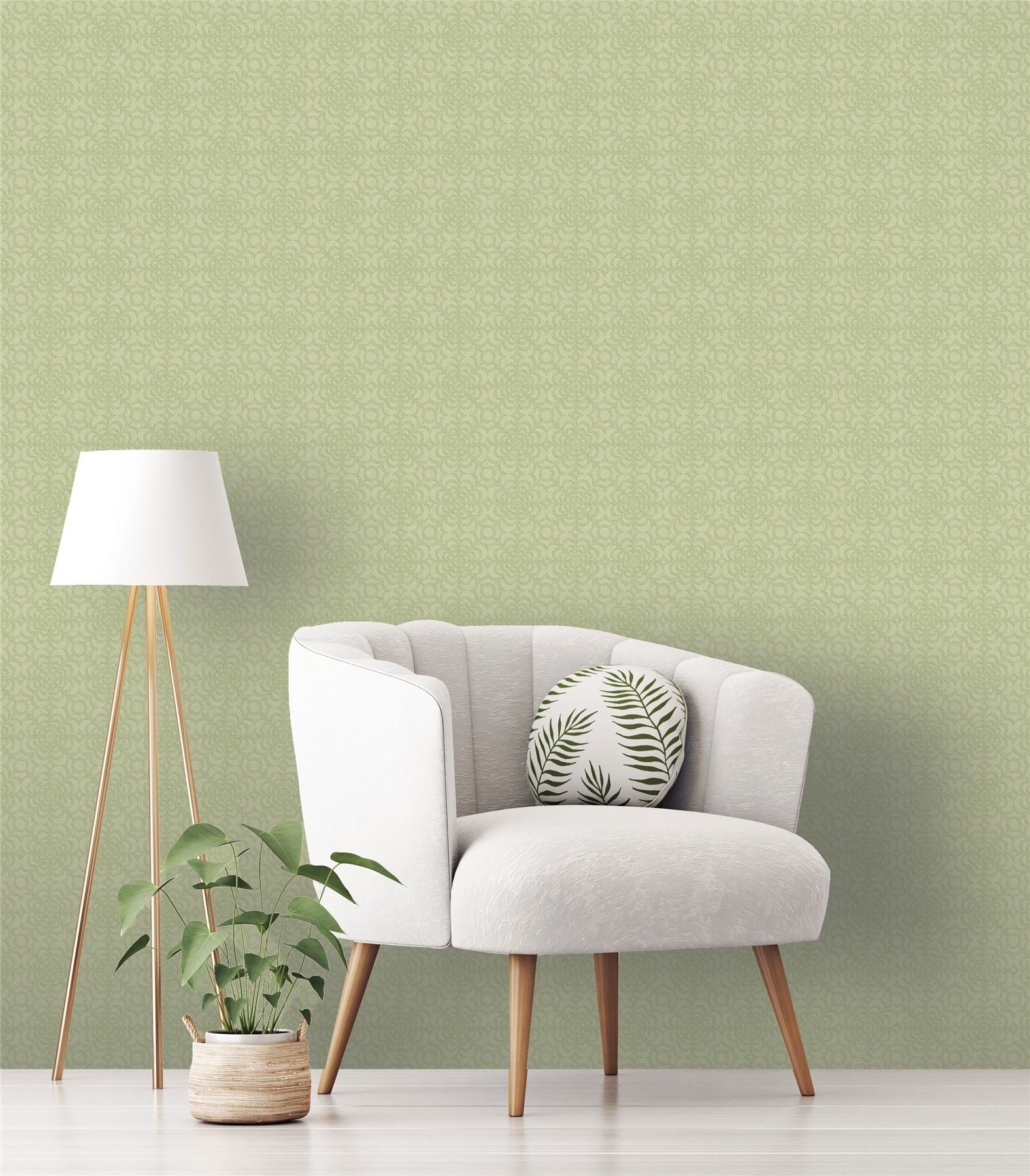 RHS Dandy Floral Sage Wallpaper