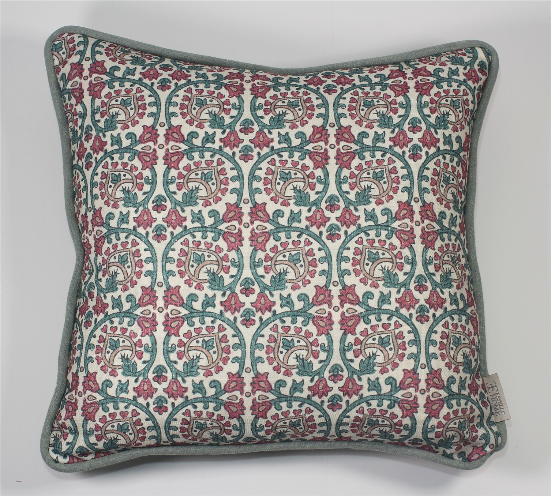 Veda Linen Teal/Raspberry Cushion
