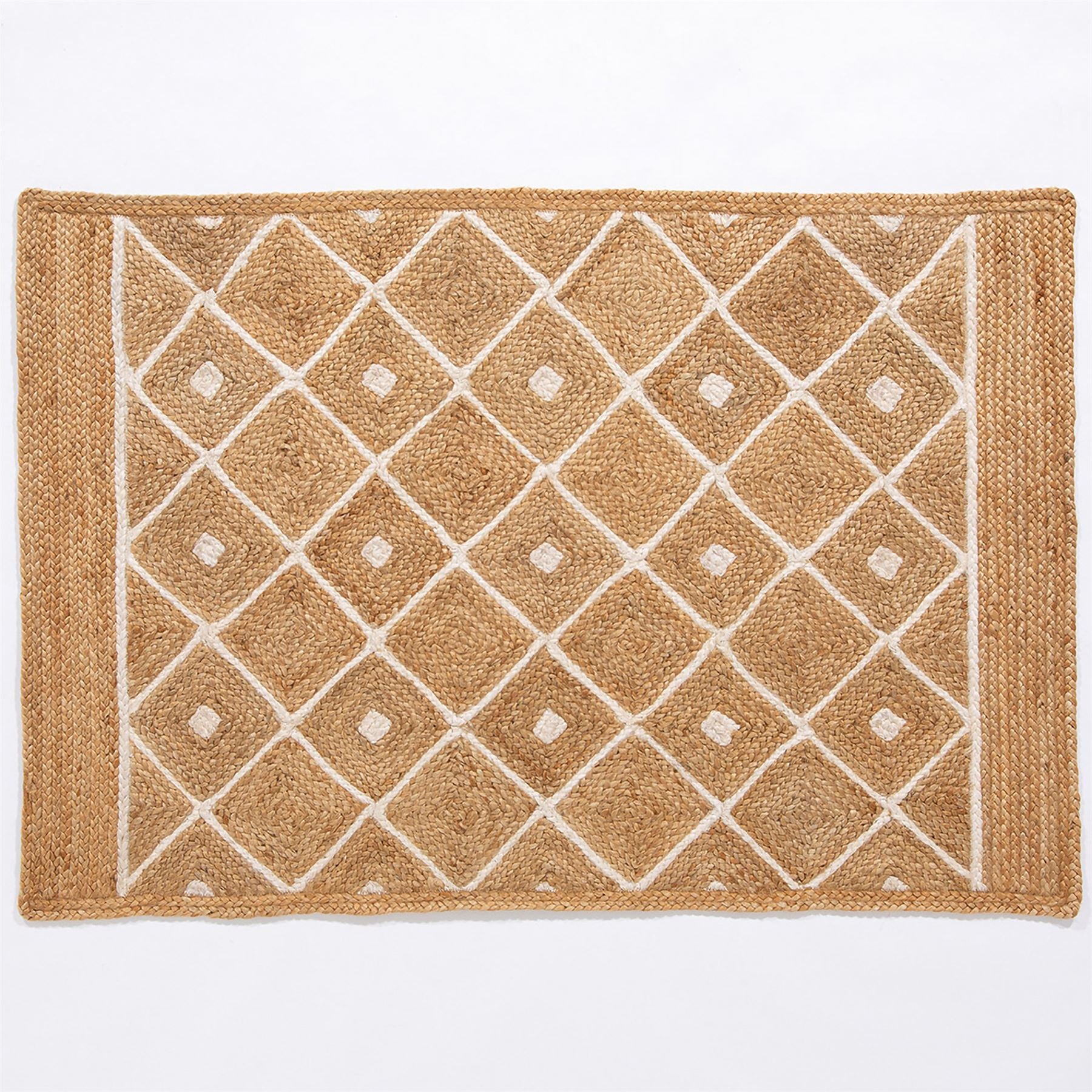 Prestbury Diamond Handbraided 120x170cm Natural Rug
