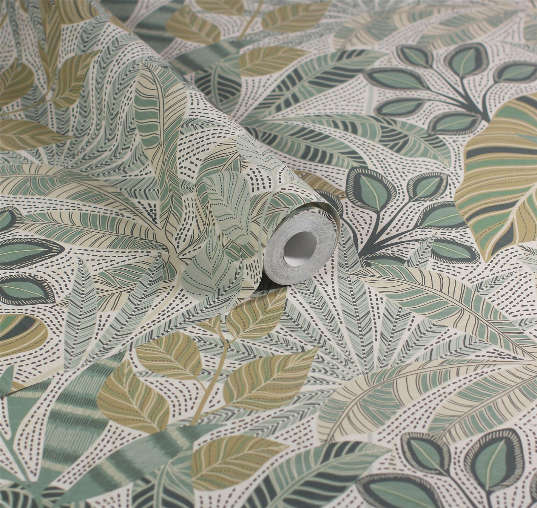 Kirra Leaf Citrus/Green Wallpaper
