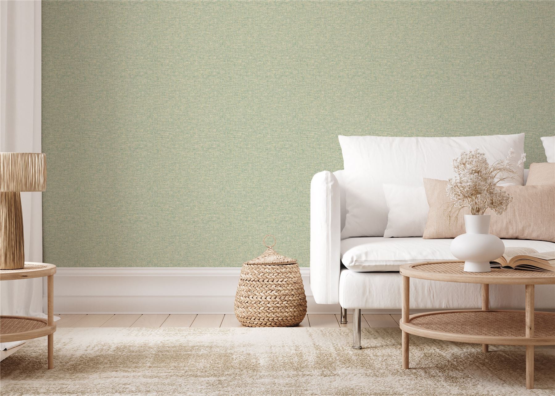 Artisan Weave Sage Wallpaper