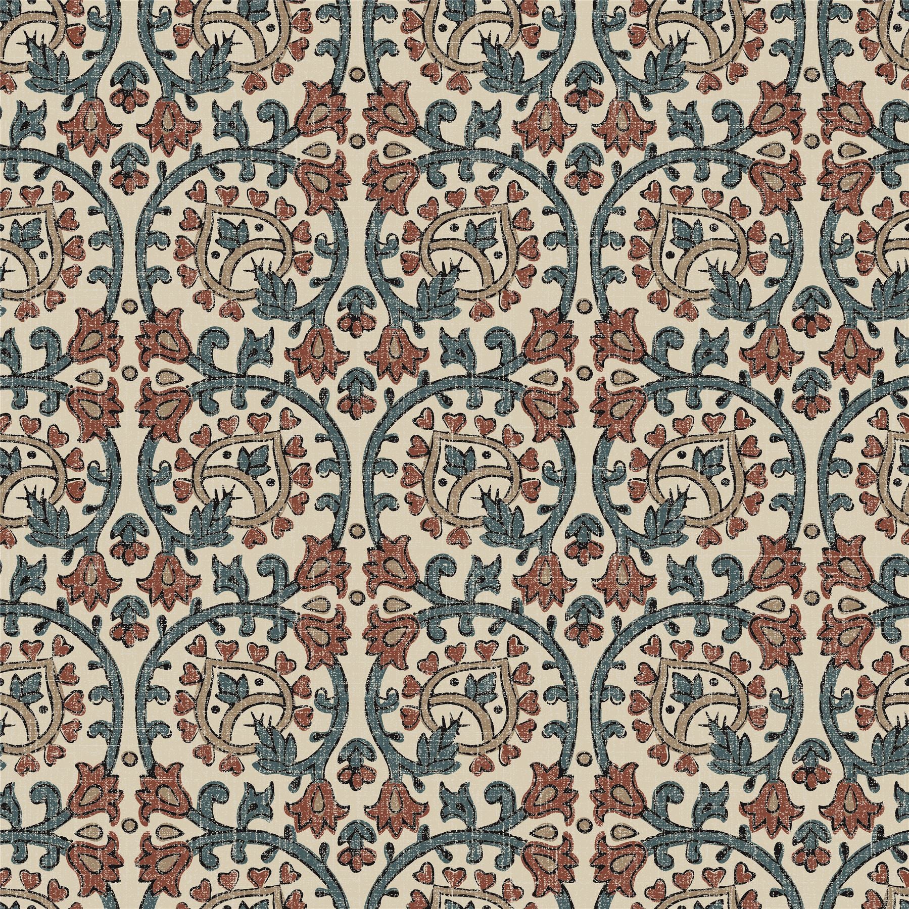 Veda Linen Spice Blue Blind