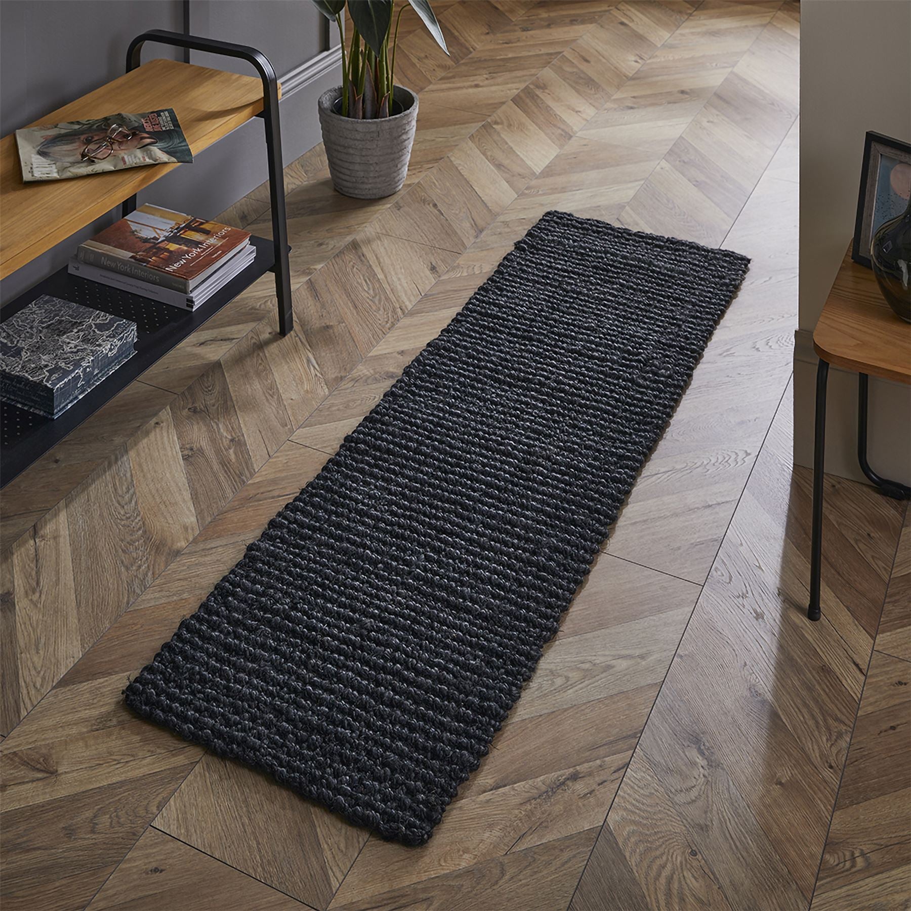 Whitefield Boucle 45x150cm Black Runner