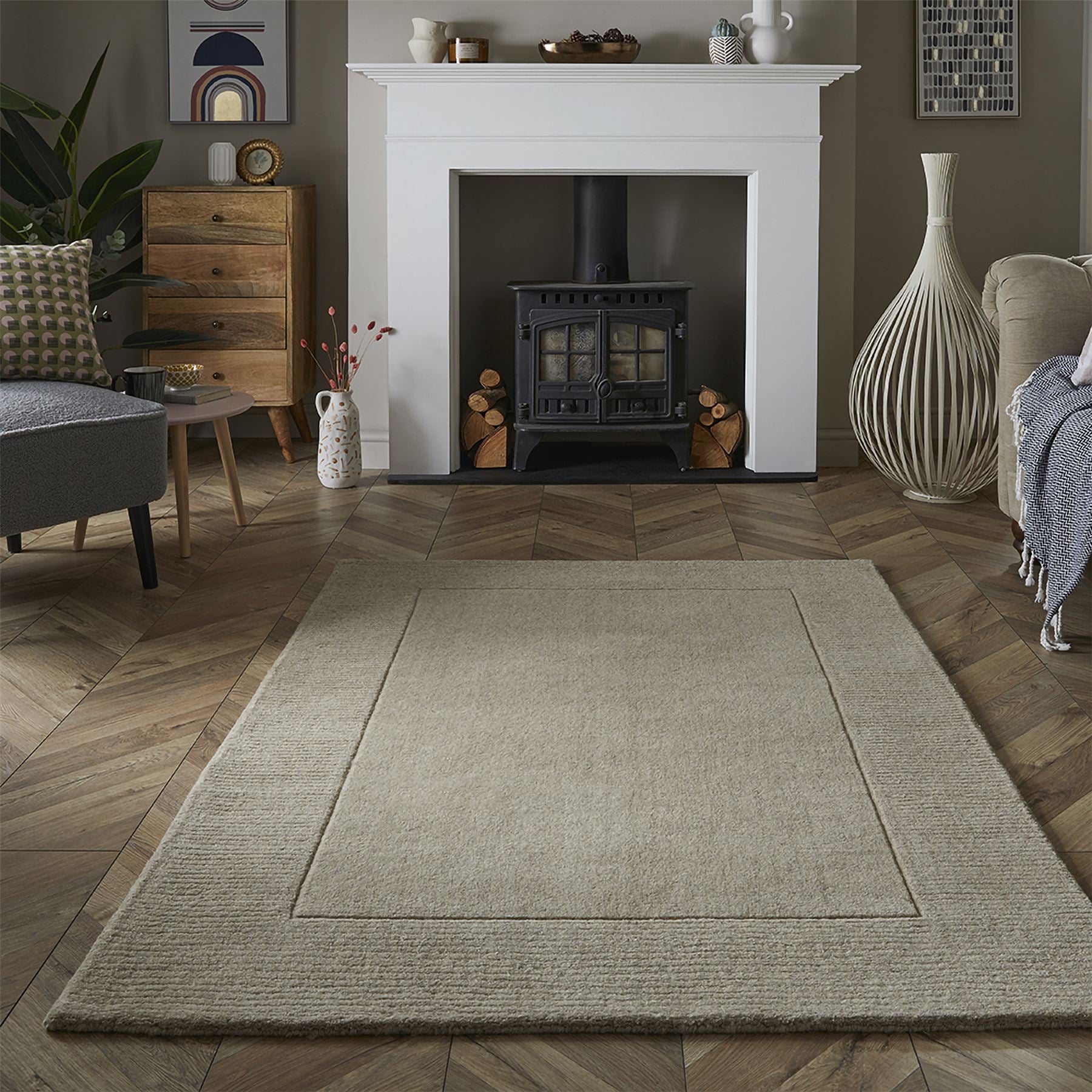 Esme Wool Stone Rug 120x170cm (Bale 168)