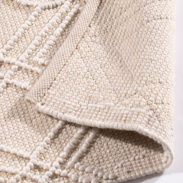 Blenheim Diamond 100% Pet 160x230cm Cream Rug - Esselle Home
