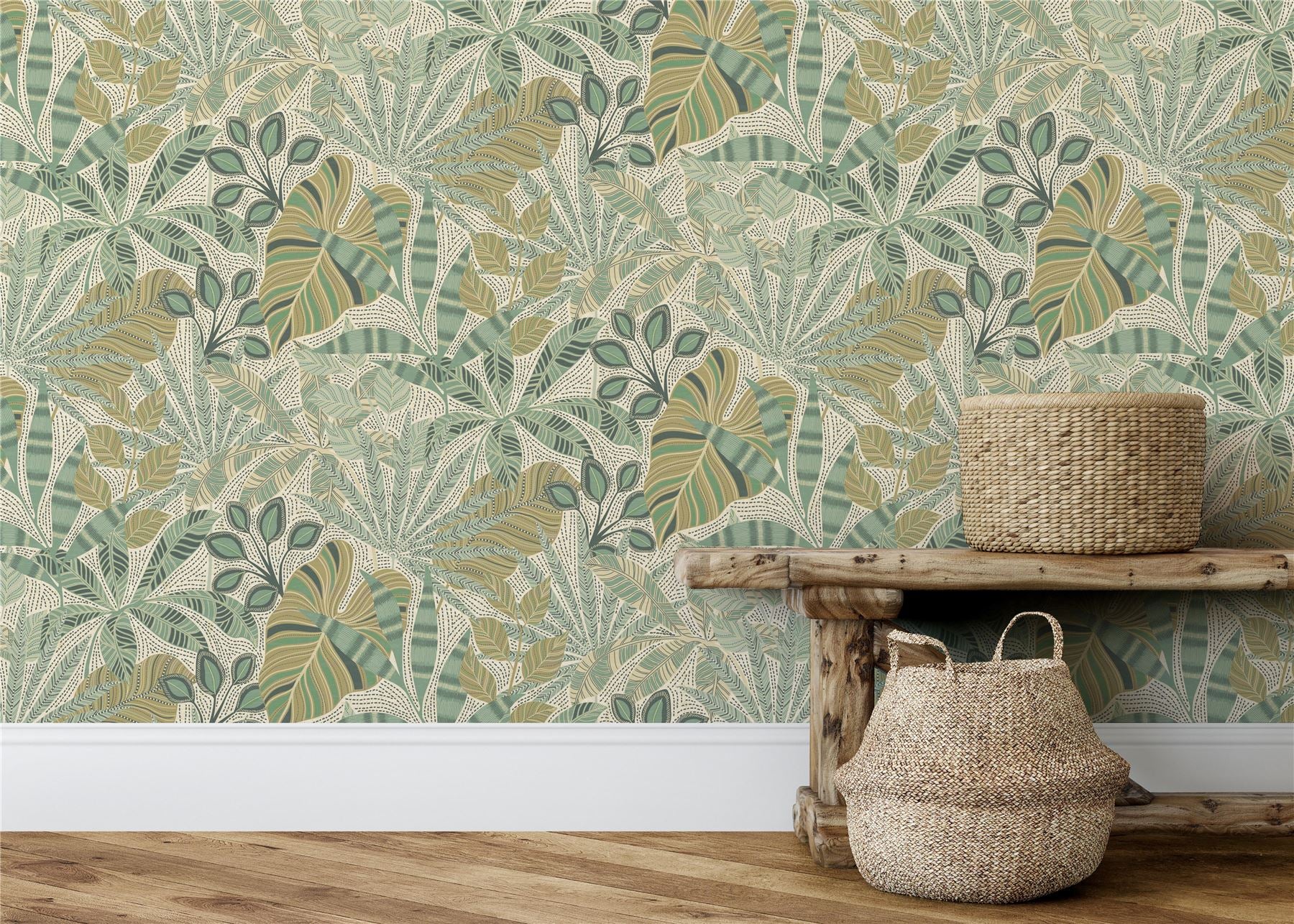 Kirra Leaf Citrus/Green Wallpaper