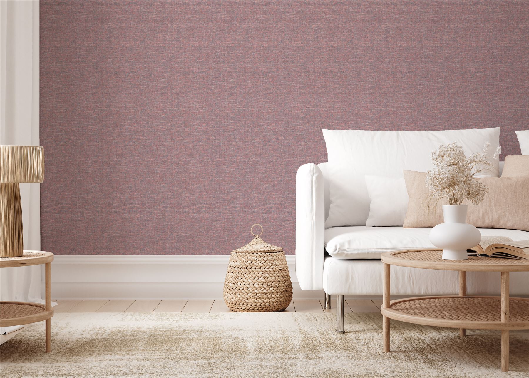 Artisan Weave Mulberry Wallpaper