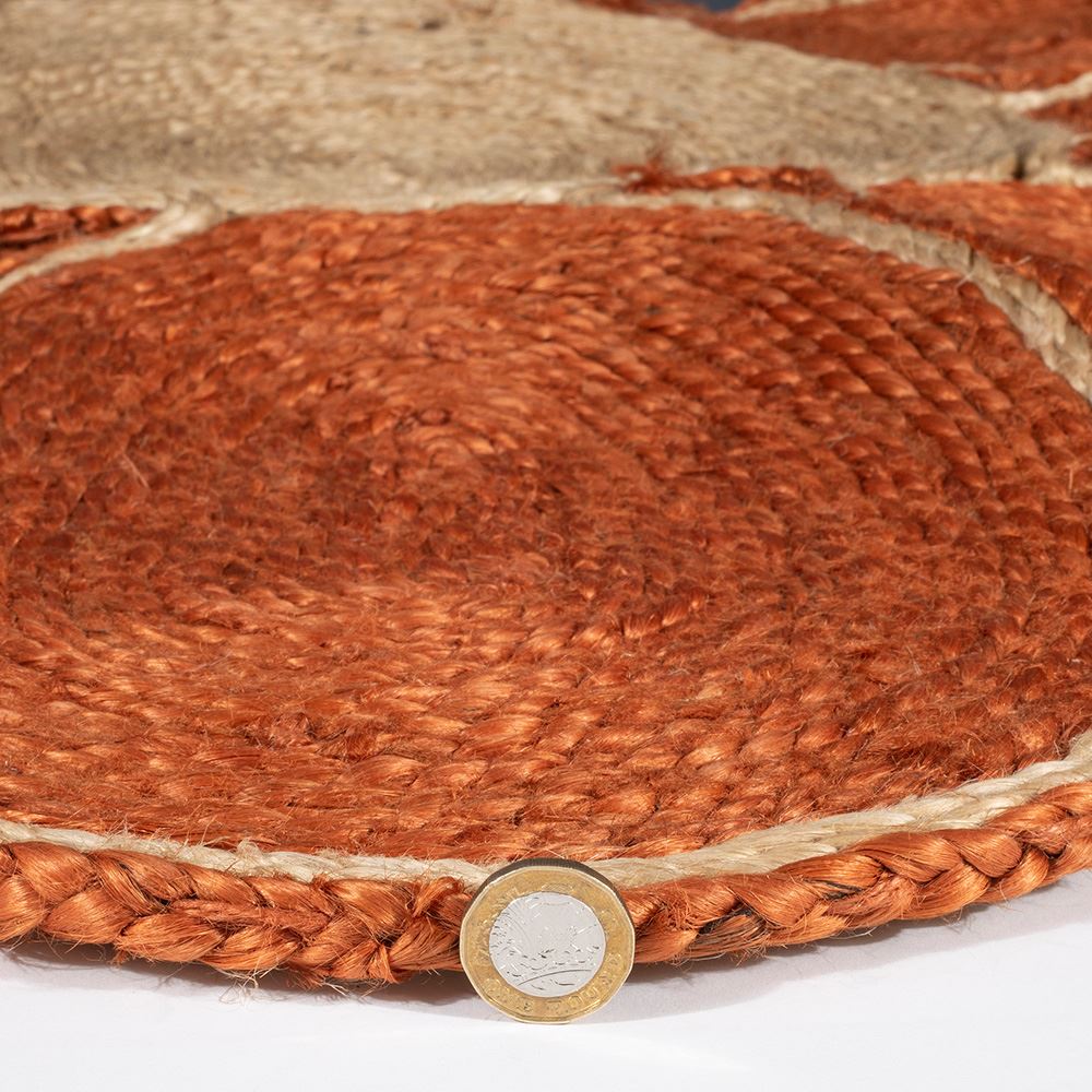 Spinningfields Single Flower Jute 120D Orange Rug