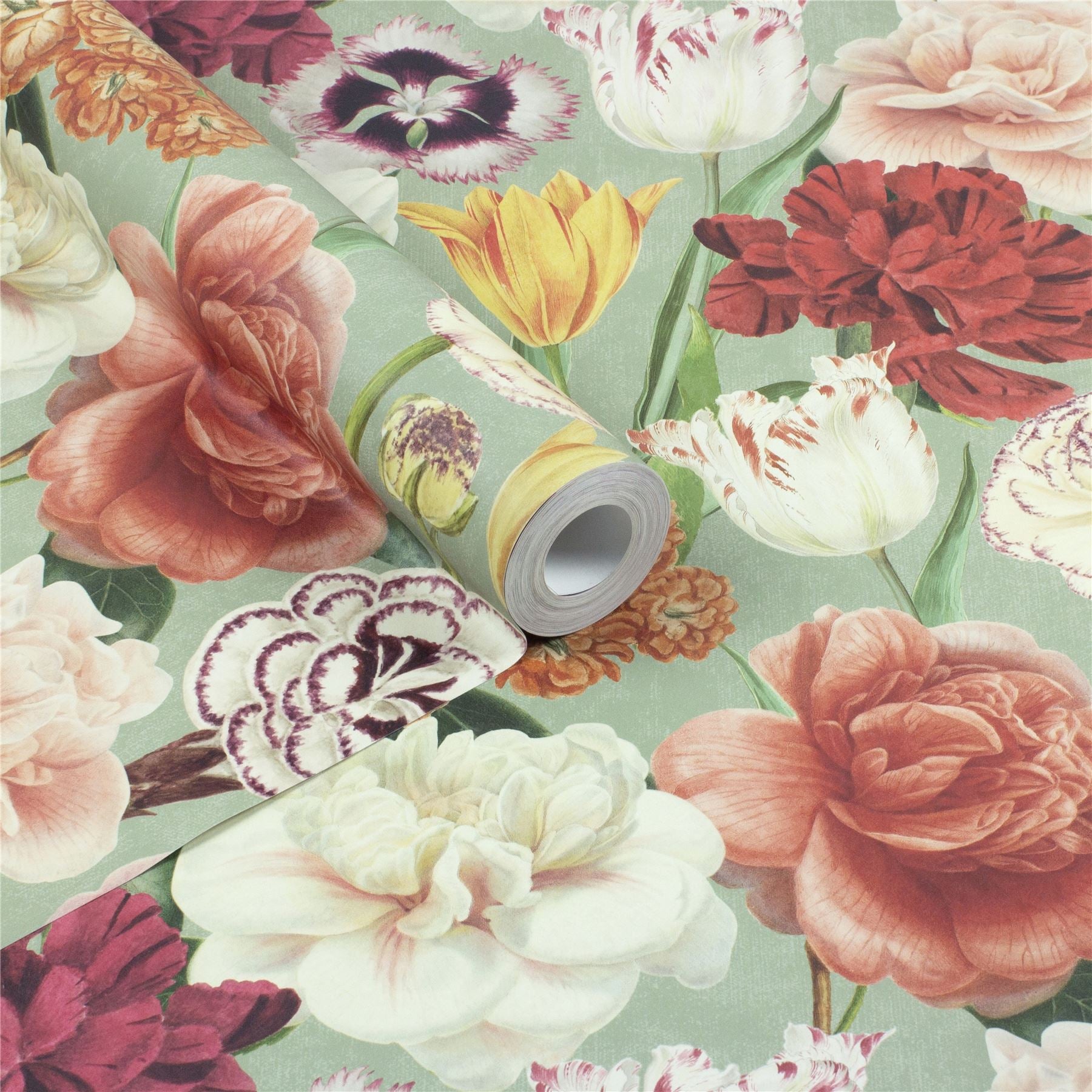 RHS Blooming Bouquet Sage Wallpaper - Esselle Home