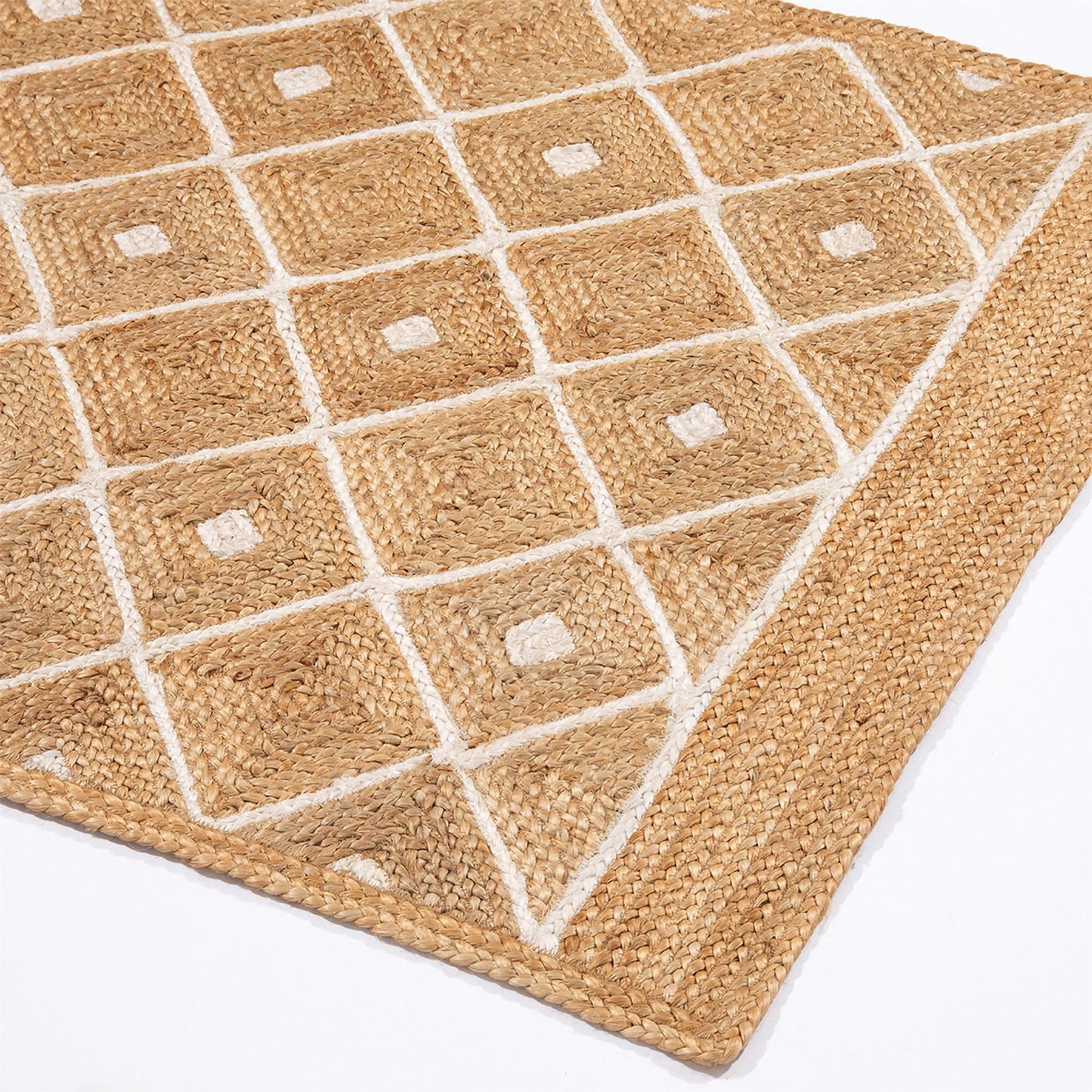 Prestbury Diamond Handbraided 120x170cm Natural Rug