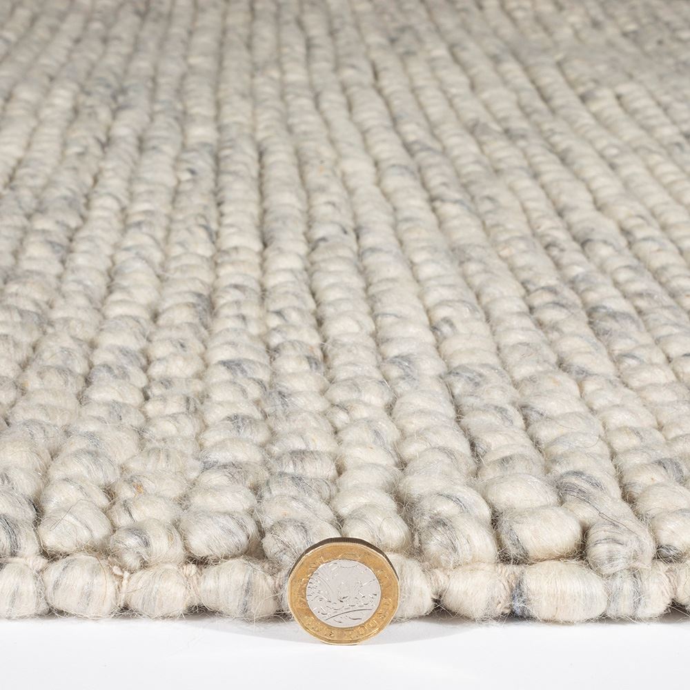 Delilah Wool Pebble Mottled Cream Rug 160x230cm (Bale 195)