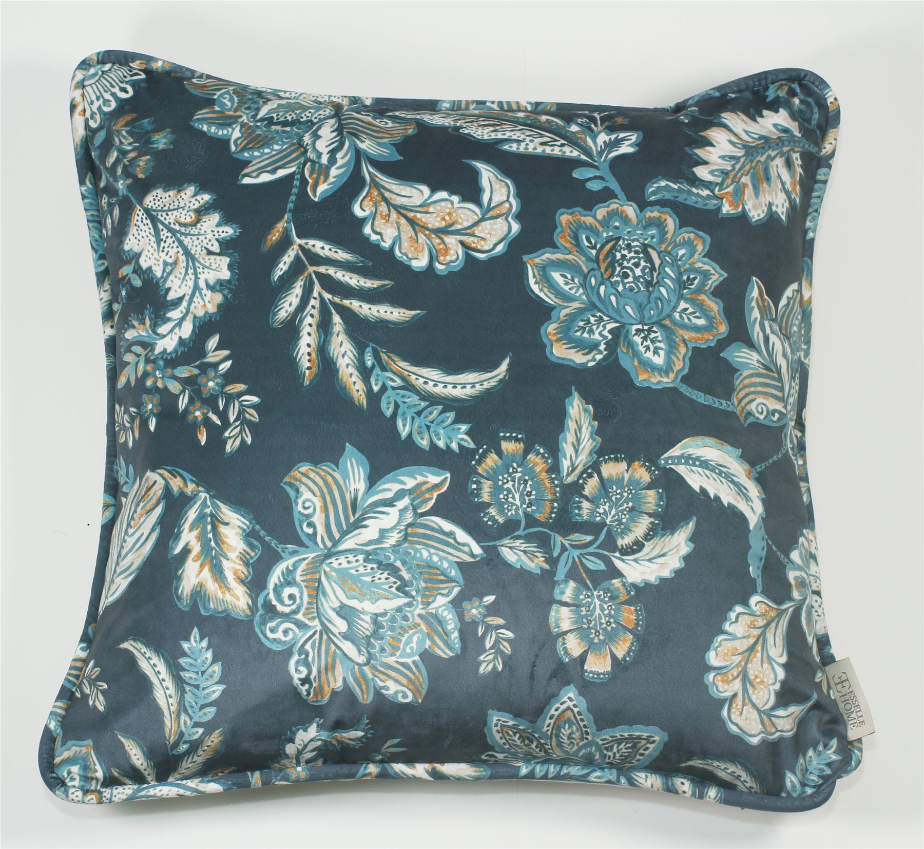 Kashmir Jacobean Navy/Teal Cushion