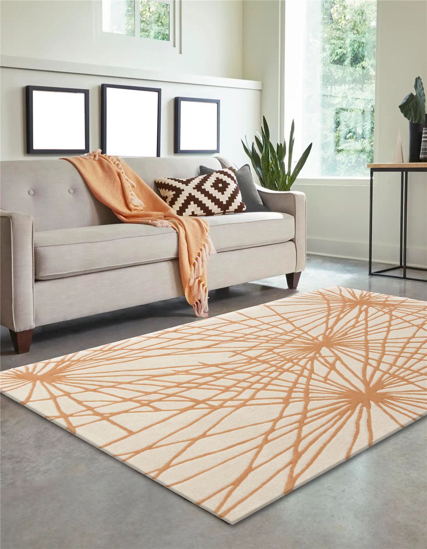 Aura Starburst Natural / Orange Rug