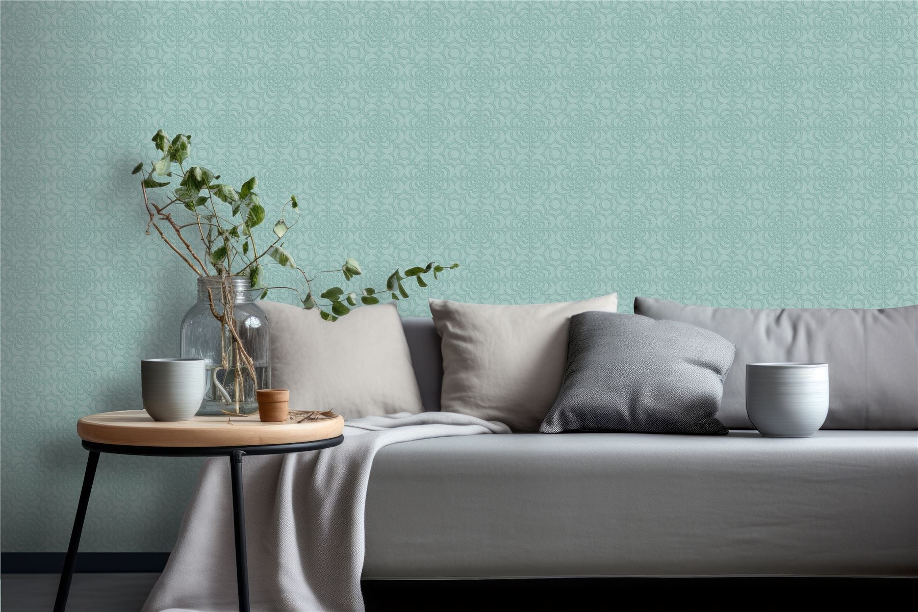 RHS Dandy Floral Soft Blue Wallpaper