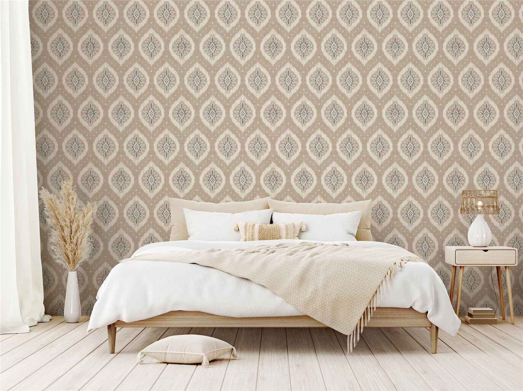 Odina Ikat Natural Wallpaper