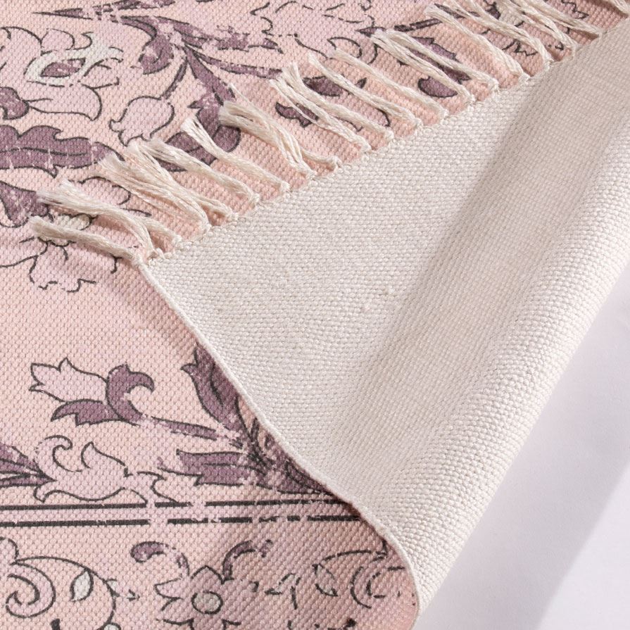 Kew Antique Printed 160x230cm Mauve Rug with Tassel - Esselle Home