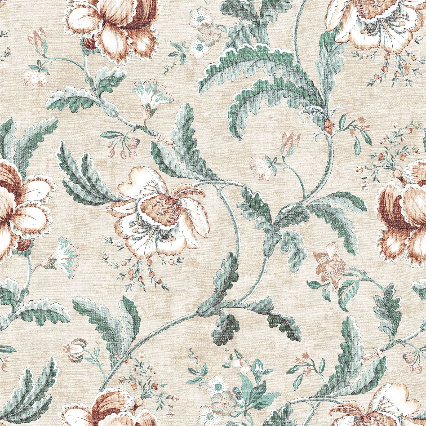 Tapestry Floral Natural/Spice Wallpaper