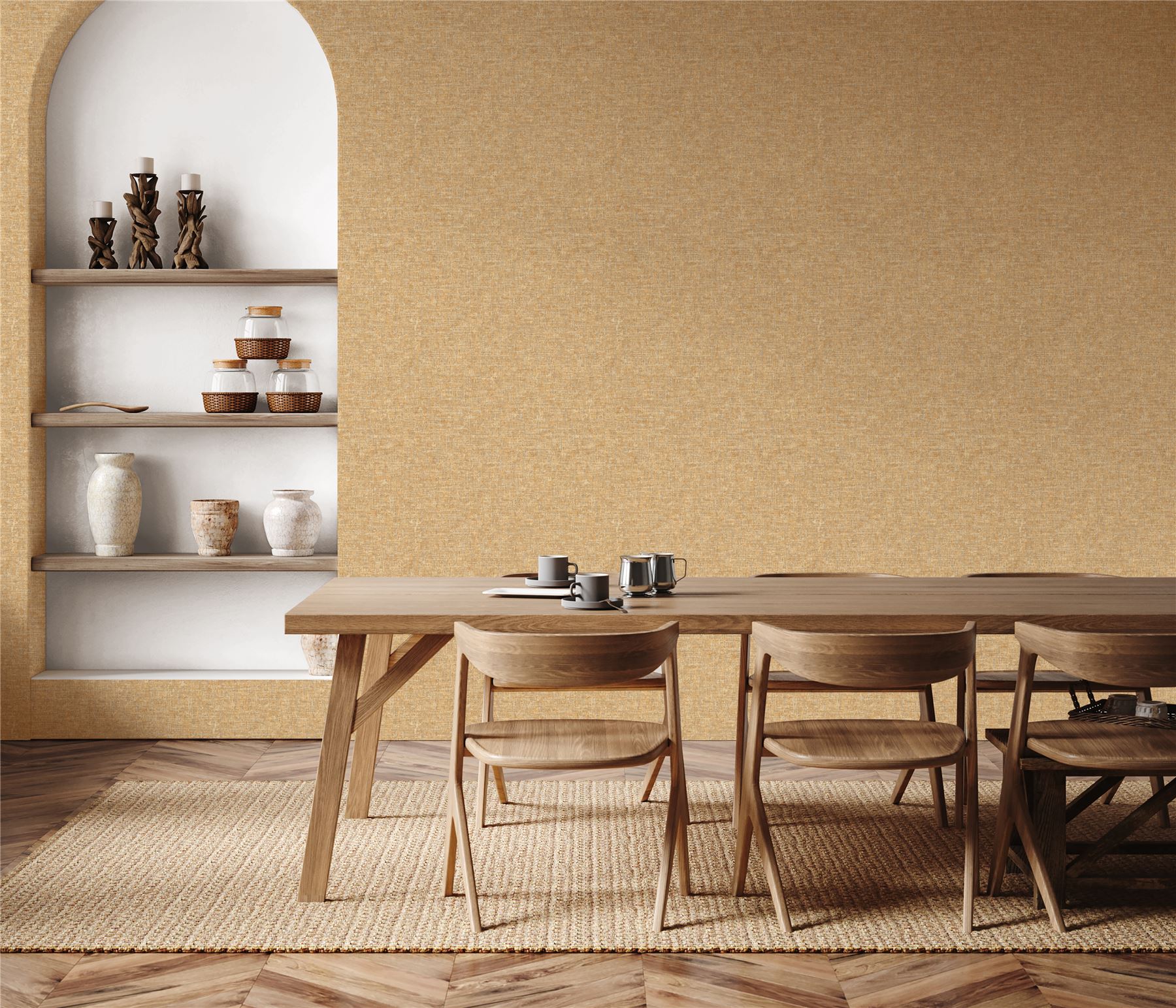 Artisan Weave Ochre Wallpaper - Esselle Home
