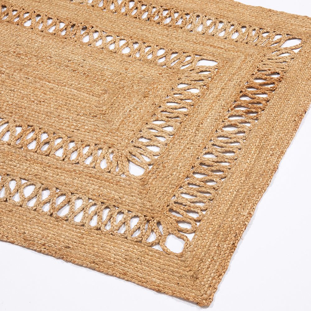 Castlefield Jute Braided Swirl 120x170cm Natural Rug